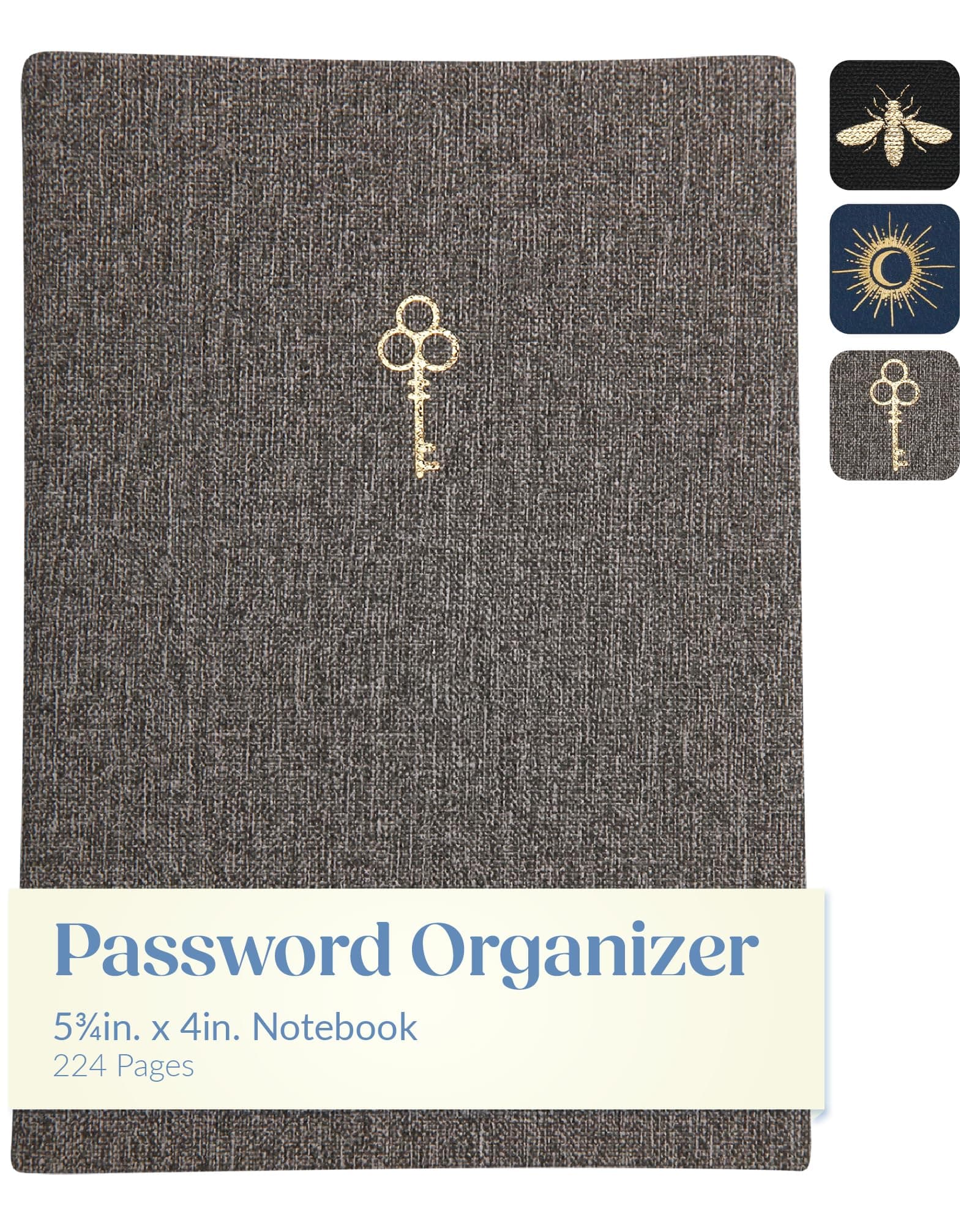 WORLD TRAVELER Password Keeper Logbook with Alphabetized Tabbed Pages. Keep Track of Passwords, Usernames and Licenses with This Discrete & Pocket Size Book, Hardcover, 5.75x4