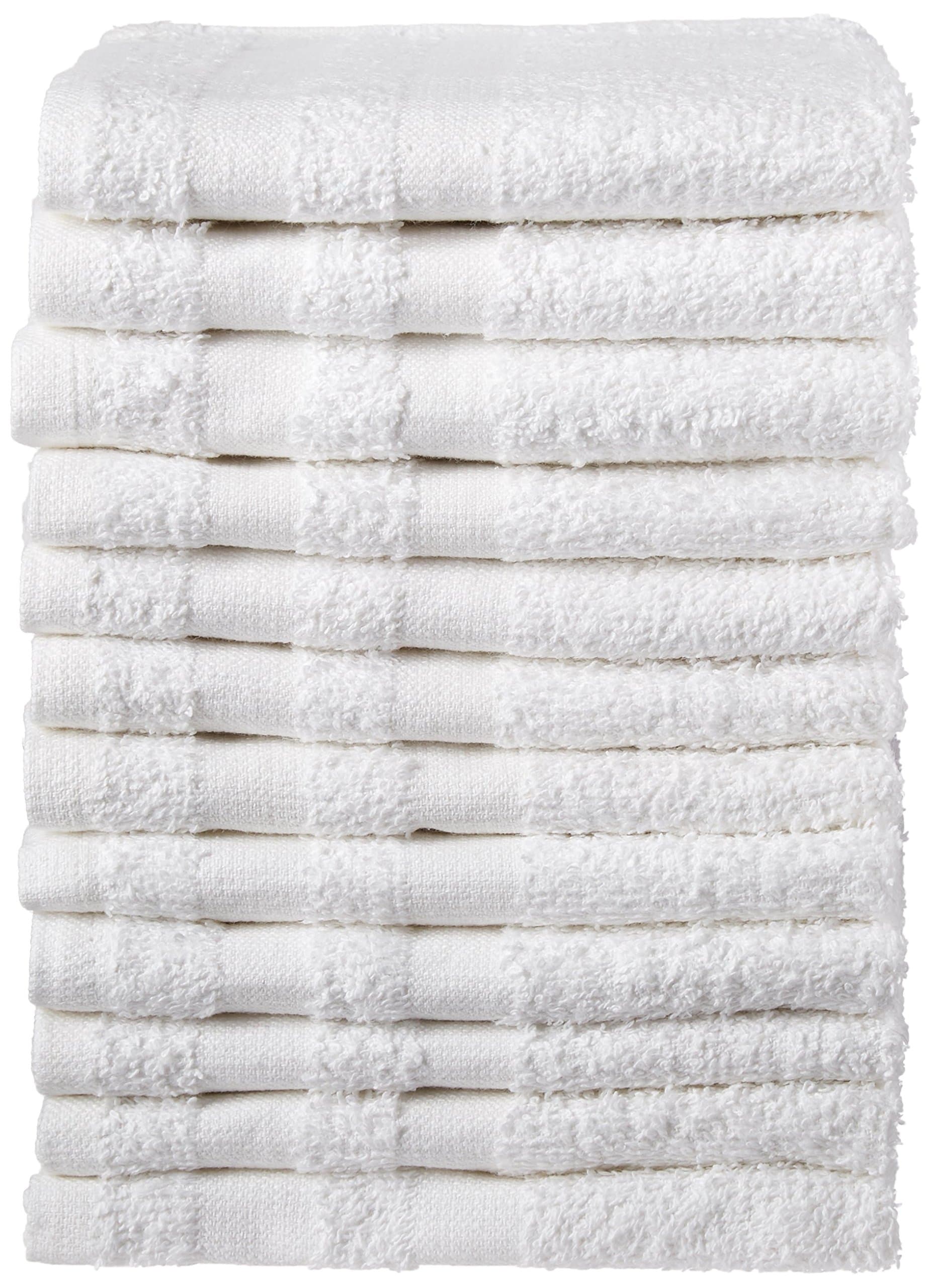Brown Eyed Girl Basic Cotton/Polyester Blend Hand Towels, 12 Pack, White