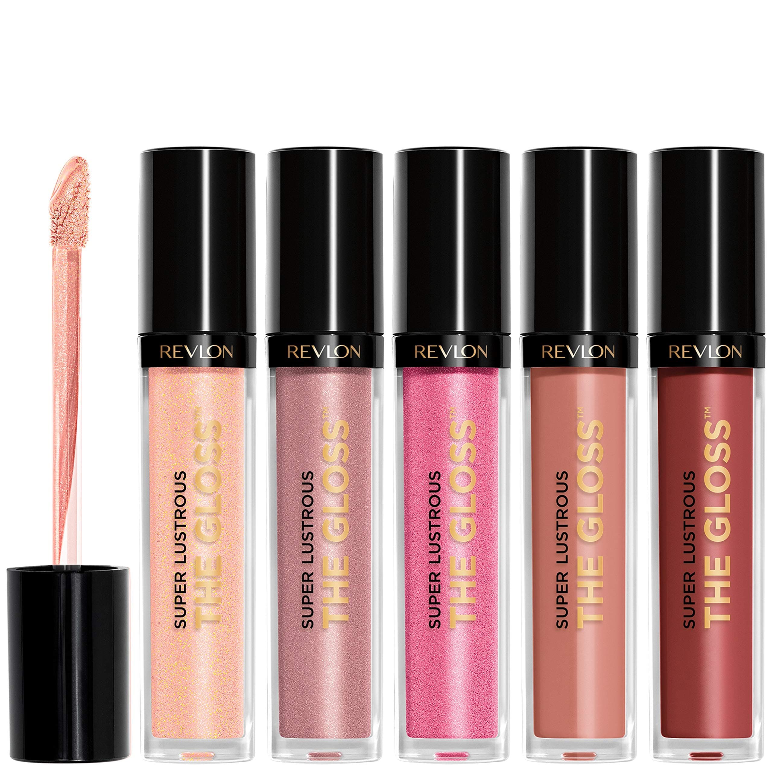 Lip Gloss Set, Super Lustrous 5 Piece Gift Set, Non-Sticky, High Shine, Cream & Pearl Finishes