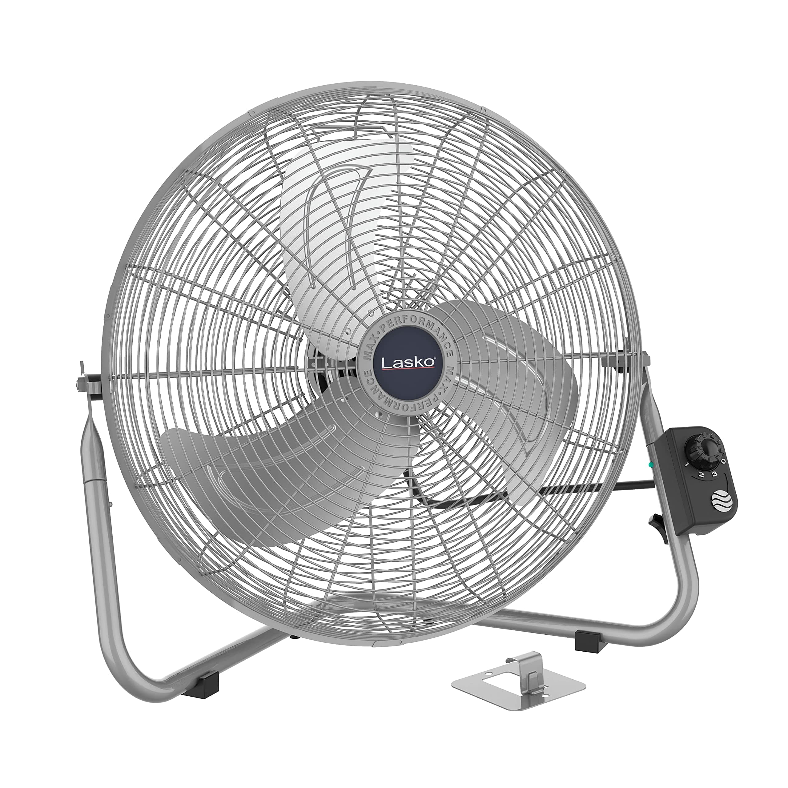 Lasko High Velocity Max Performance Floor Fan with Wall mount Option, 3 Powerful Speeds, Pivoting Fan Head for Home, Garage, Attic, 20", Black, 2265QM