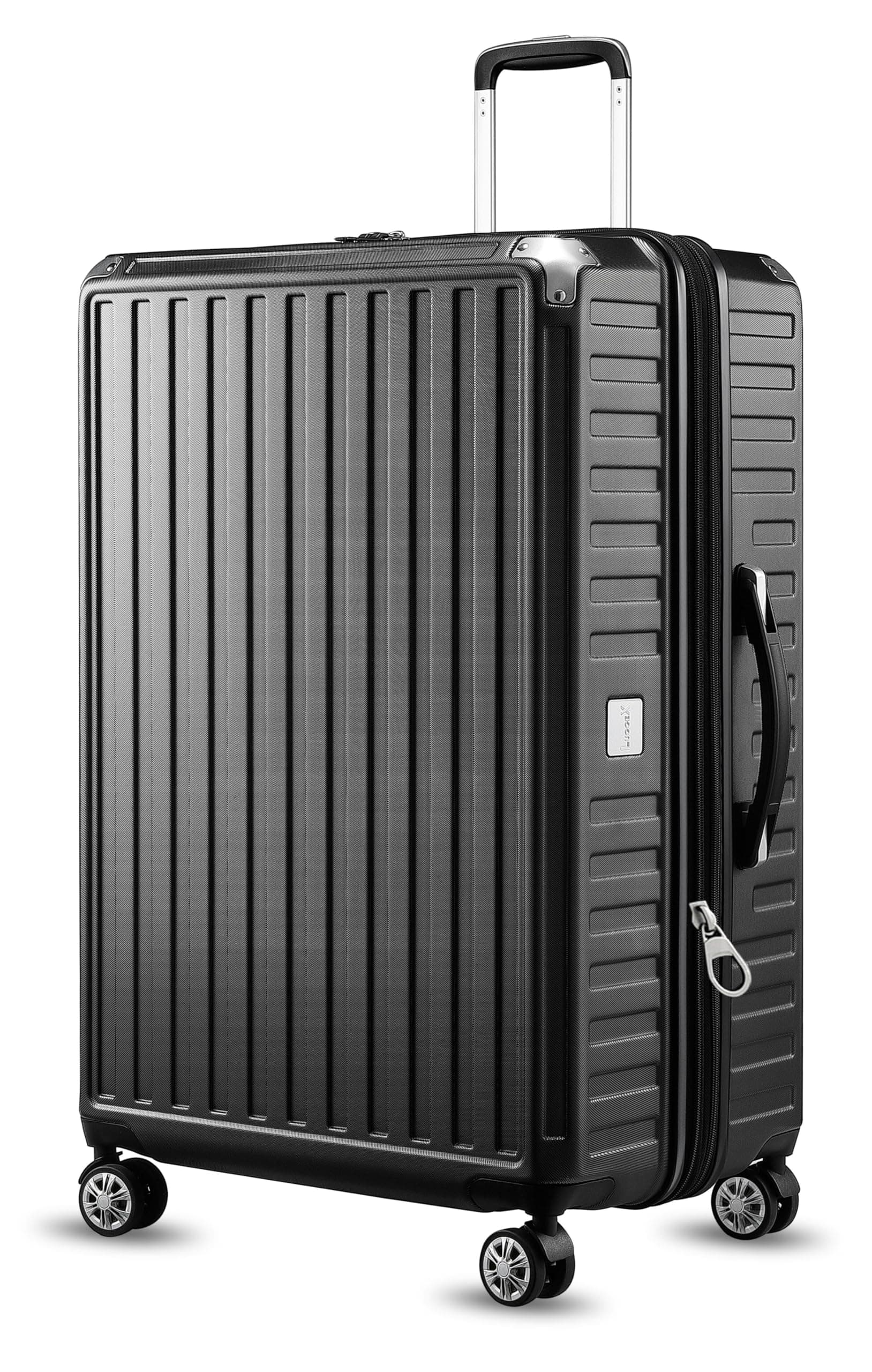 LUGGEX28 Inch Luggage with Spinner Wheels, PC Expandable Hard Shell Suitcases Large Checked Luggage, Charcoal Metallic
