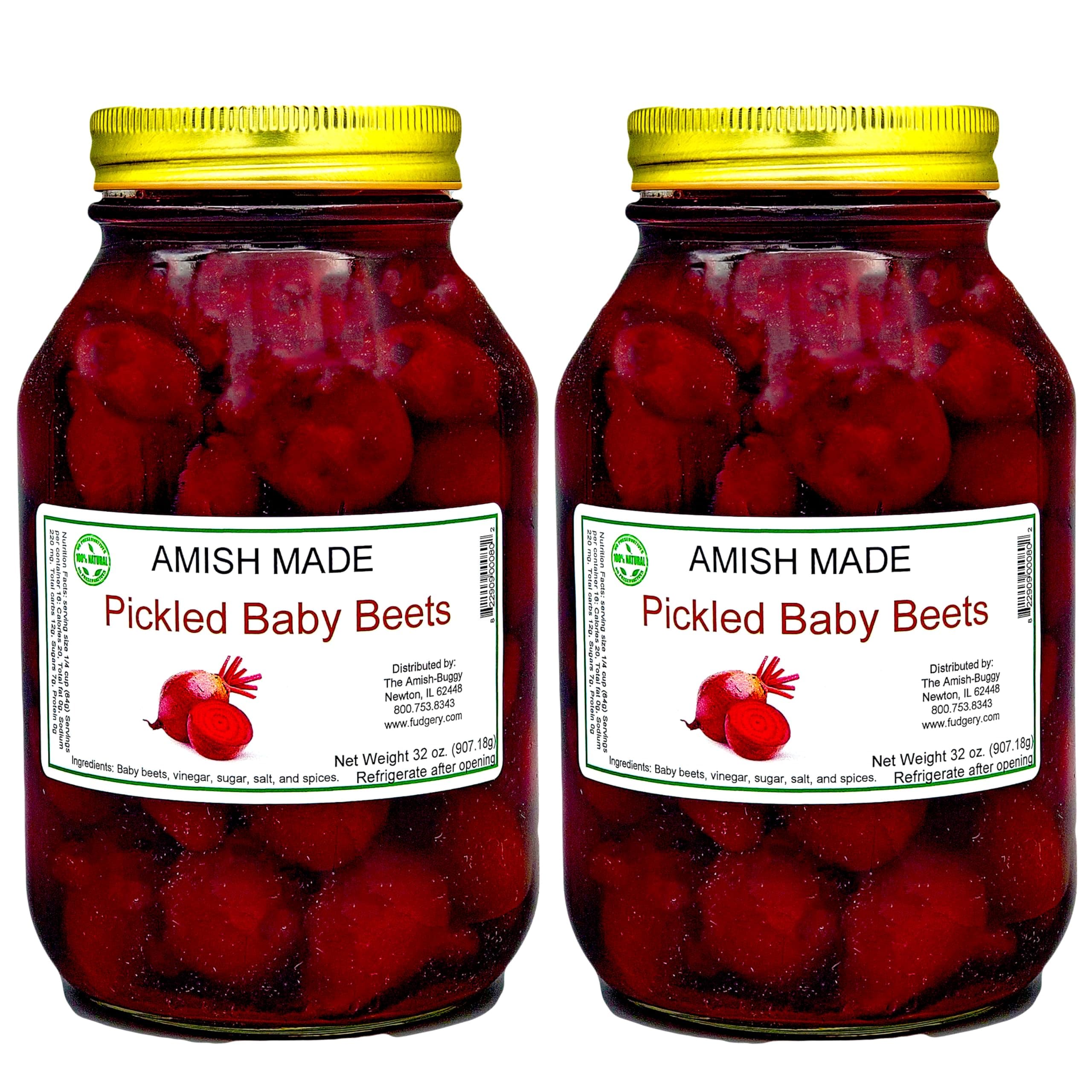 Amish Pickled Baby Beets - TWO - 32 Oz Jar