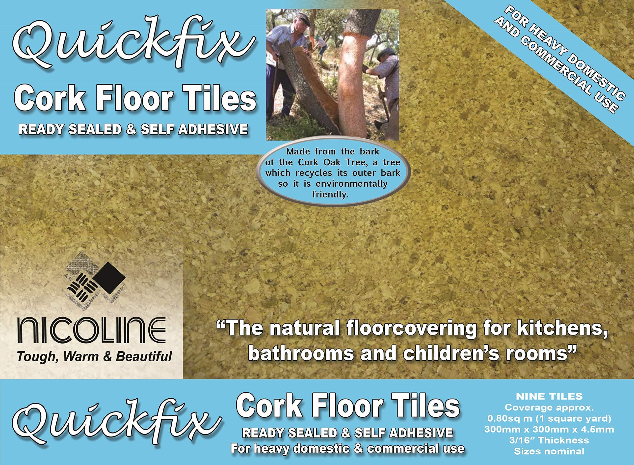 5mm Self-Adhesive Cork Floor Tiles (0.80m2)