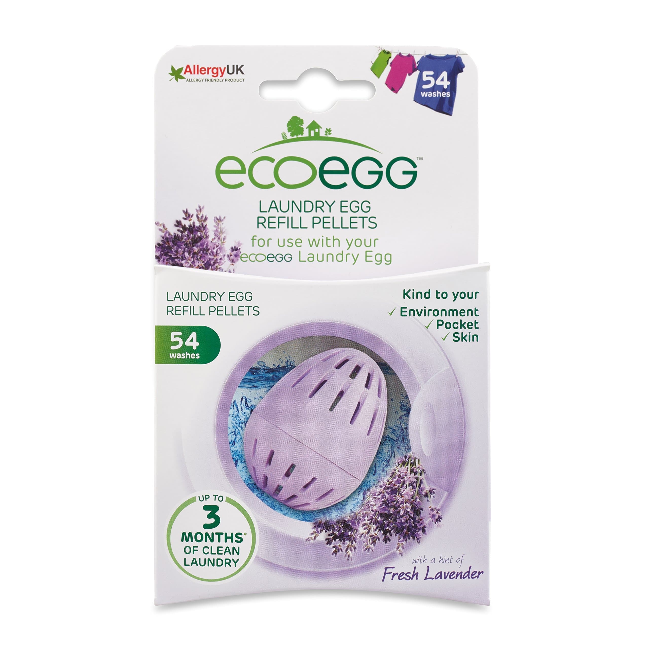 Ecoegg Laundry Egg Refill Pellets (54 Washes) -Fresh Lavender