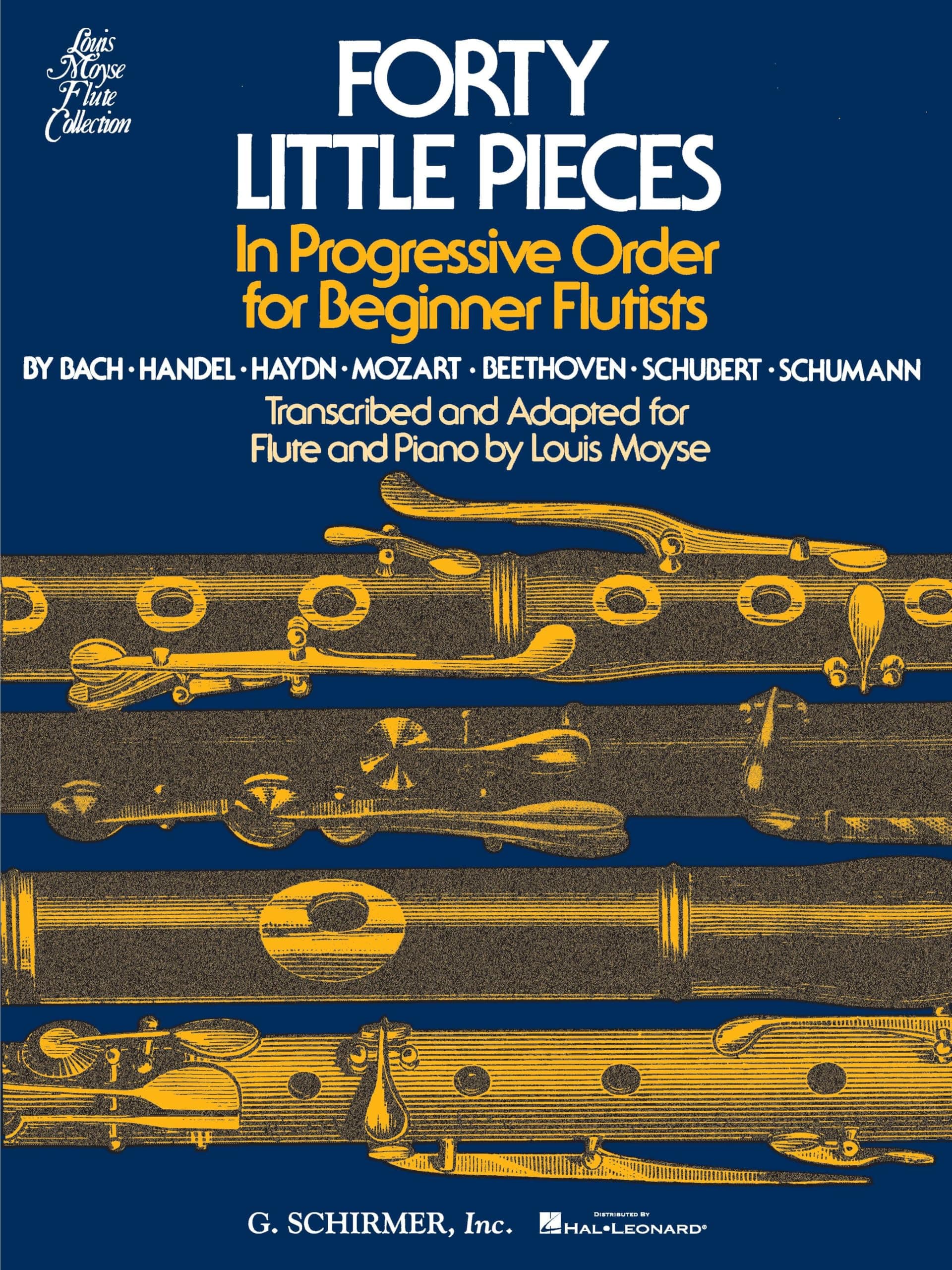 Forty Little Pieces in Progressive Order for Beginner Flute | Classical Sheet Music Flute and Piano Duets | Progressive Baroque and Classical Flute ... and Adults (Louis Moyse Flute Collection)