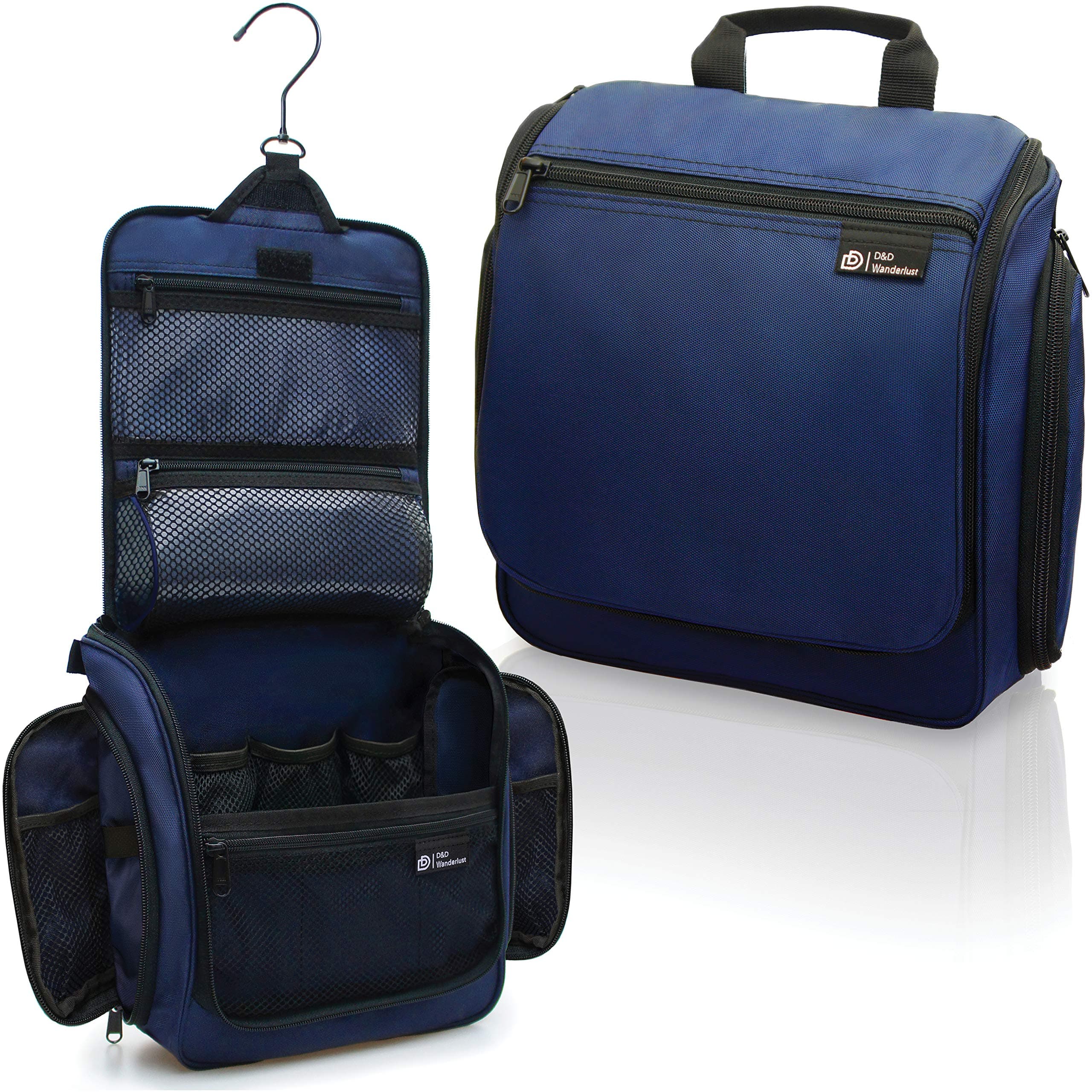 D&D Wanderlust D&D Hanging Travel Toiletry Bag for Men and Women – Cosmetics, Makeup and Toiletries Organizer Kit with 10 Compartments