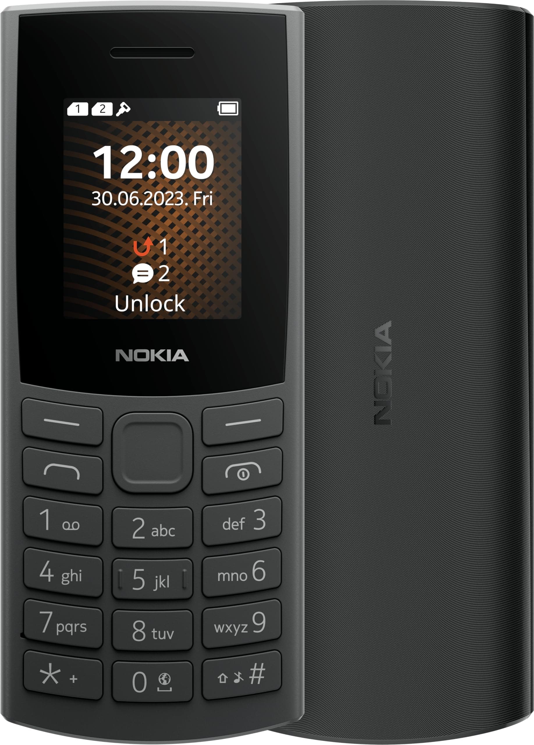 105 4G Edition (2023) Feature Phone with Dual SIM, 1.8 Inch Display, 1450 mAh Battery, 48 MB RAM / 128 MB ROM, Expandable Memory, 3.5 mm Headphone Jack, FM Radio - Charcoal