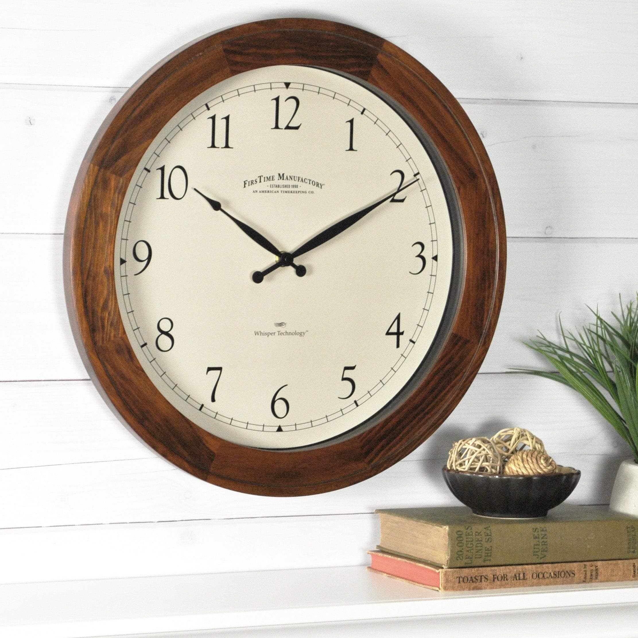 FirsTime & Co. Wall Clocks, Walnut Wood, 16"