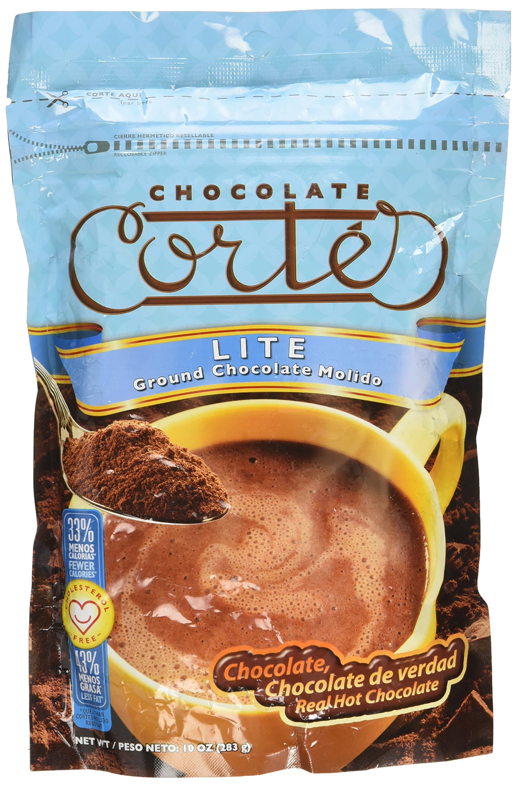 Ground Lite Hot Chocolate Cocoa Cortes 10oz