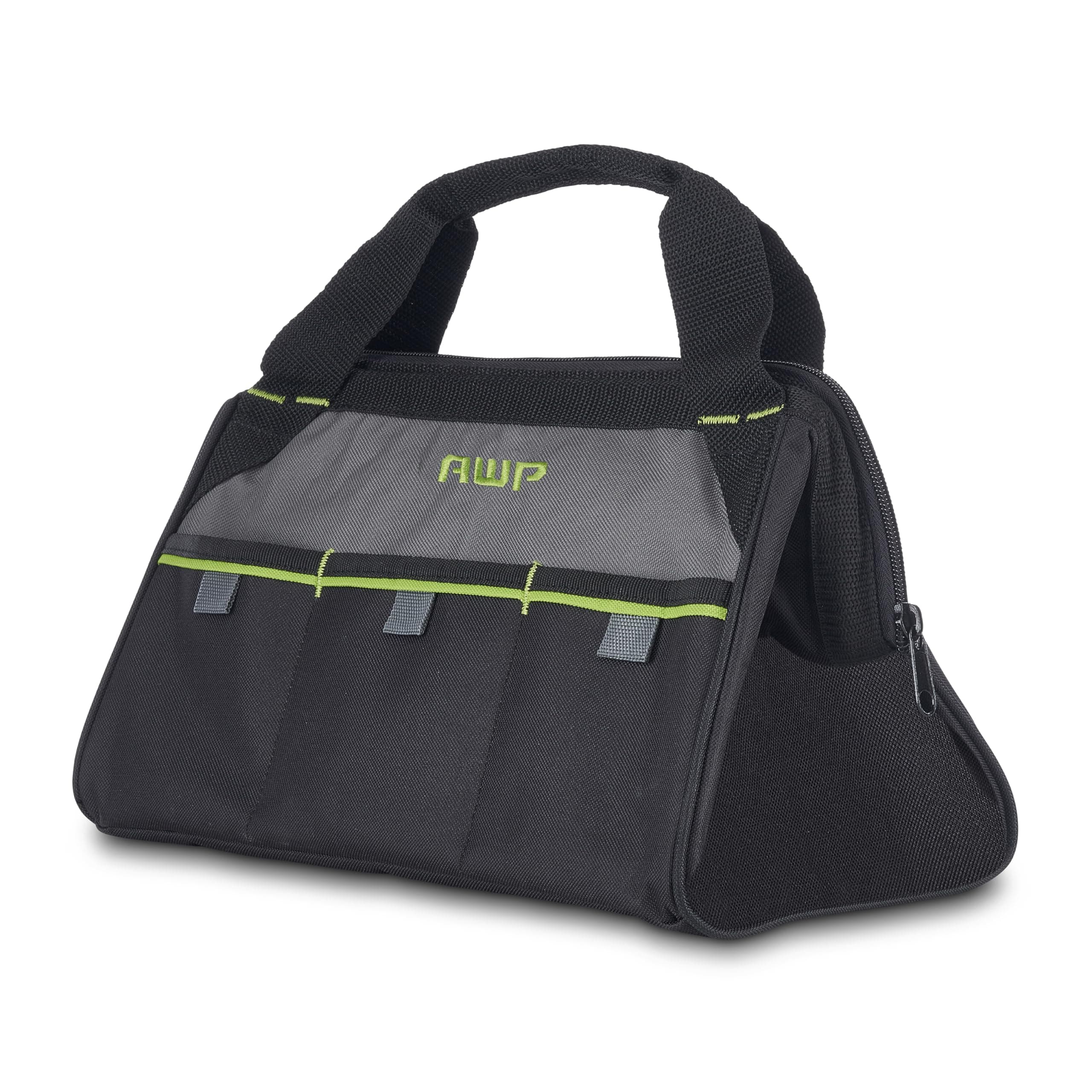 AWP Premium Tool Bag Durable Tool Tote Water-Resistant Organizer for Professionals and Contractors, Black, 13" | 1L-20013-1
