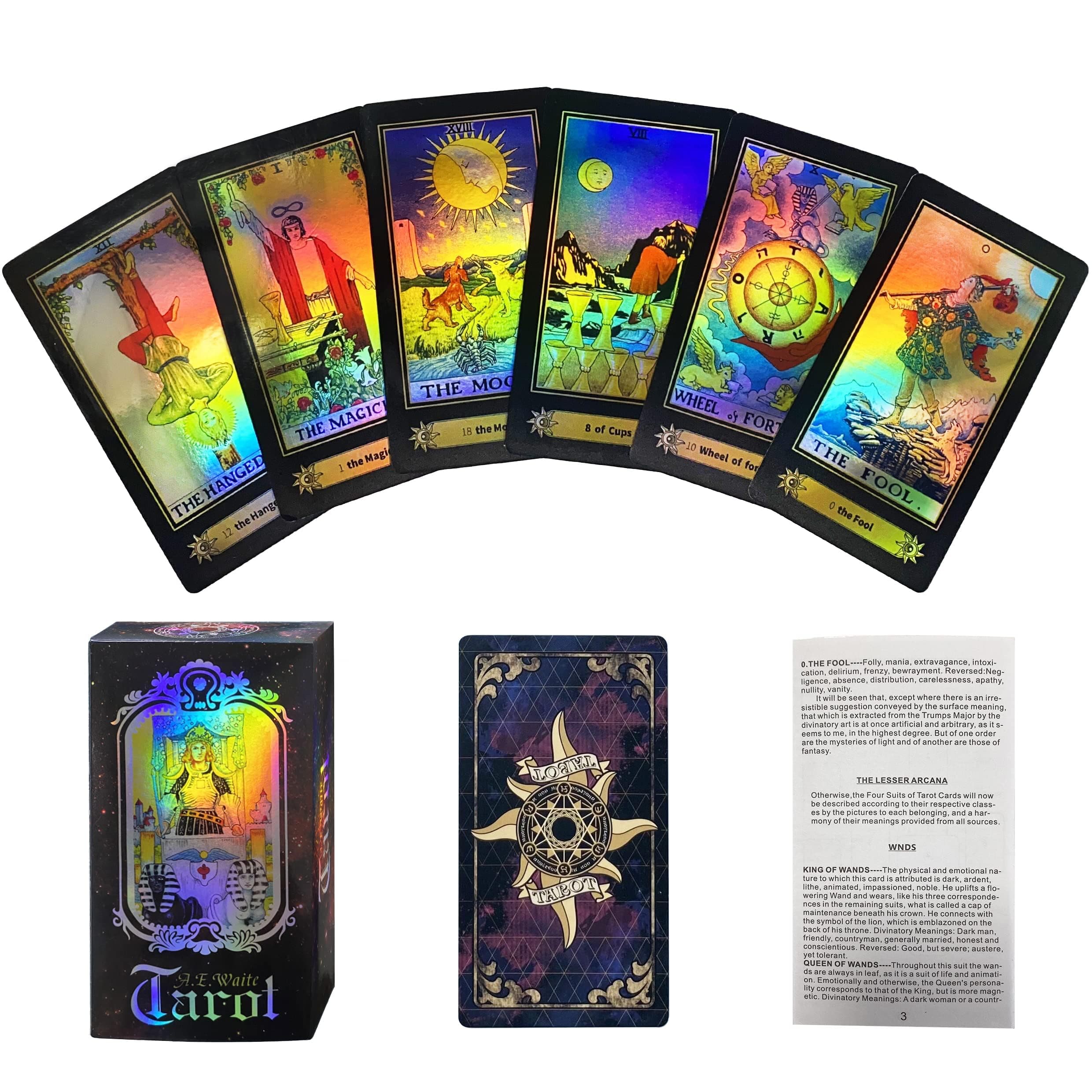 IXIGER Tarot Cards With Guide Book - 78 Classic Deck for Fortune-Telling Game - Suitable for Beginners and Experts