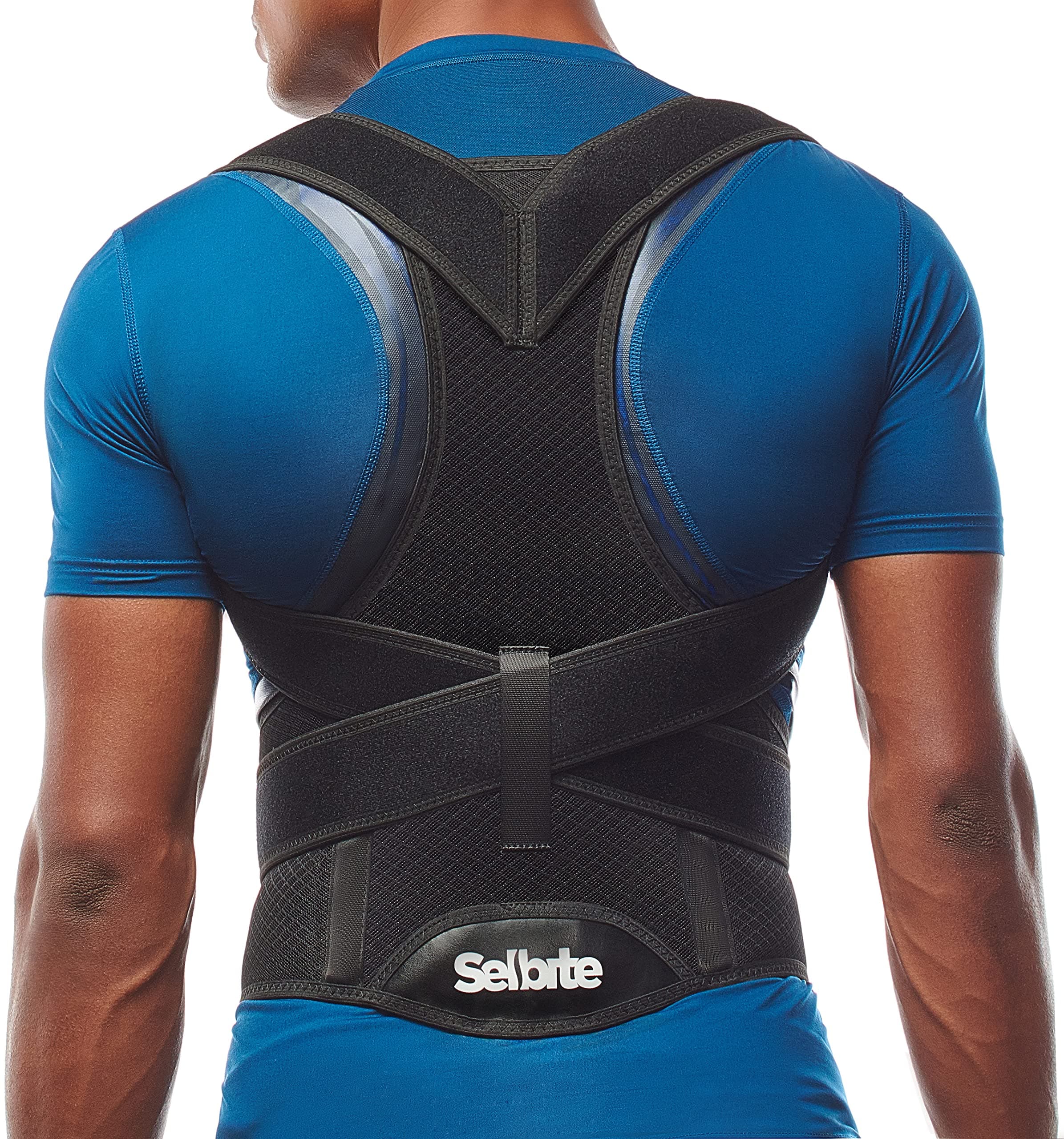 Selbite Posture Corrector for Men and Women - Back Brace for Upper and Lower Body Support - Adjustable Straightener with Pain Relief and Muscle Memory (Small)