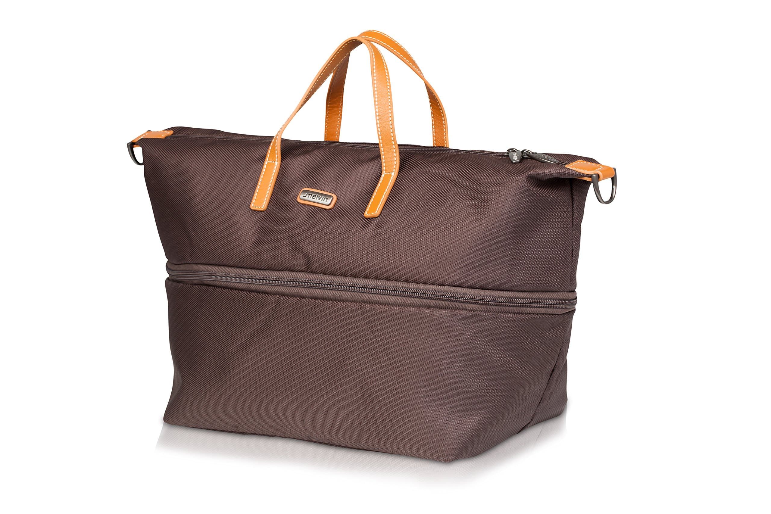 Melvin Expandable Handbag/Polyester Exterior with 100% leather straps/Great Capacity/Multi Pocket Handbag