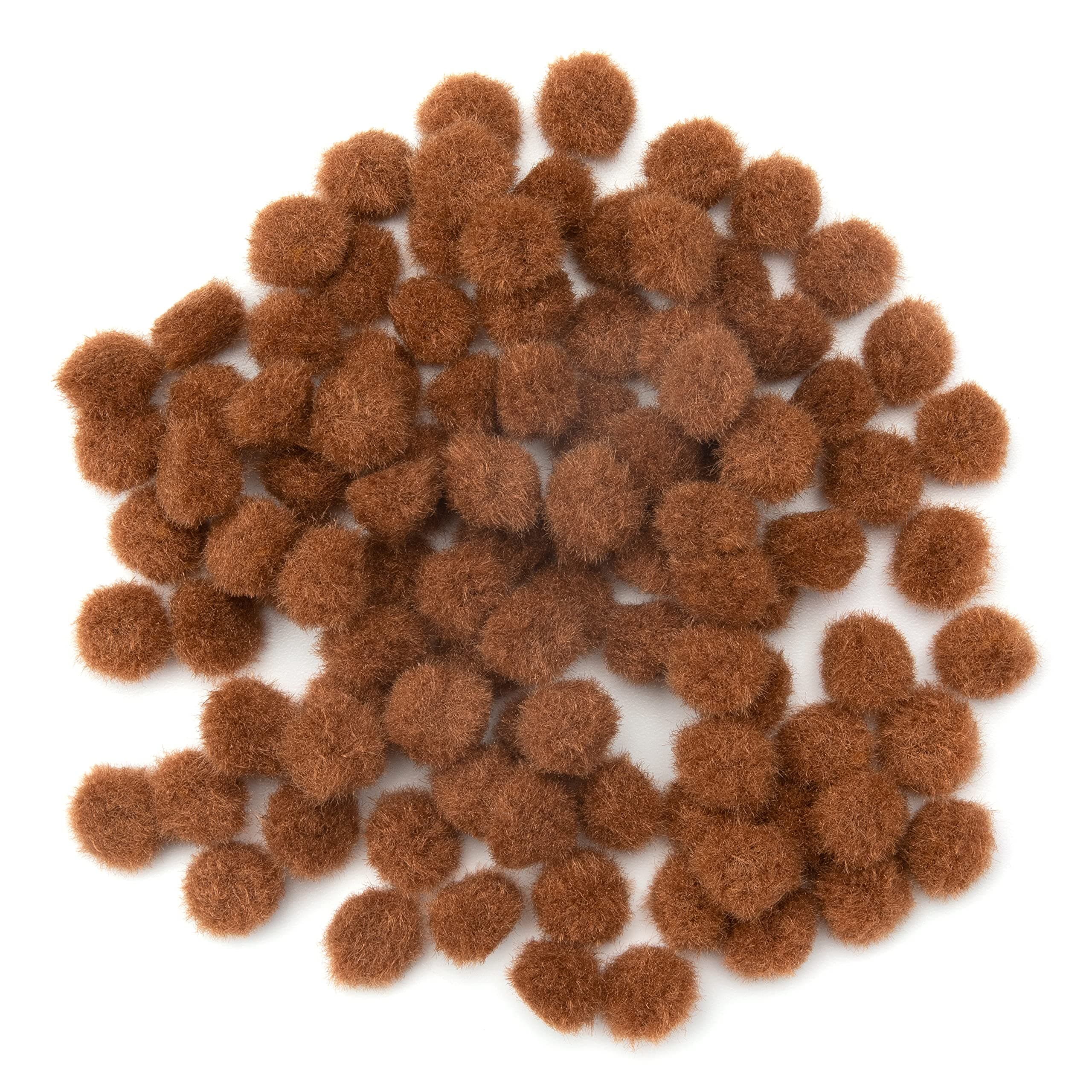 Cousin DIY Brown 1/2 inch Poms, 100 Pack,40000782