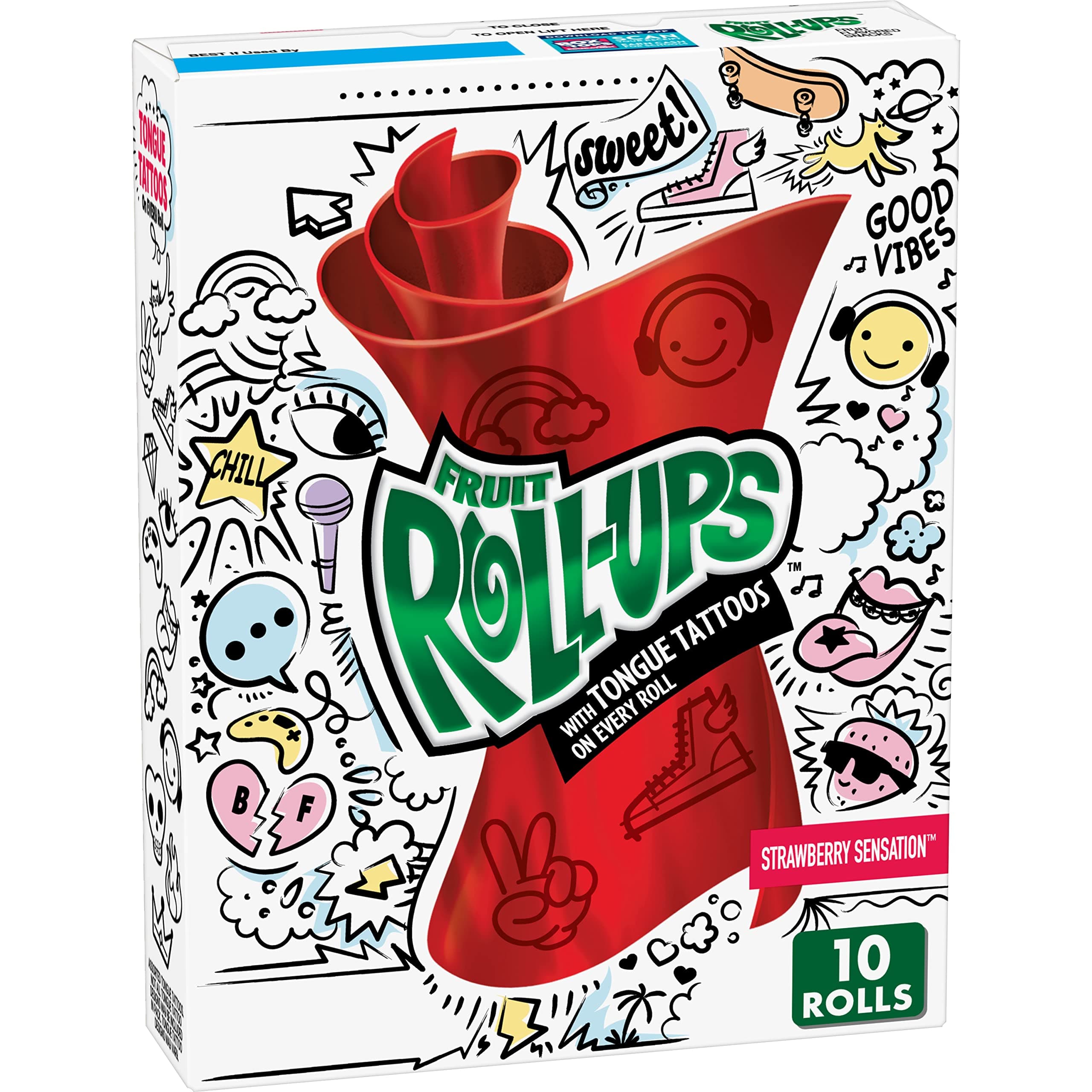 Fruit Roll-Ups Fruit Flavored Snacks, Strawberry Blast, 10 Ct, 5 oz