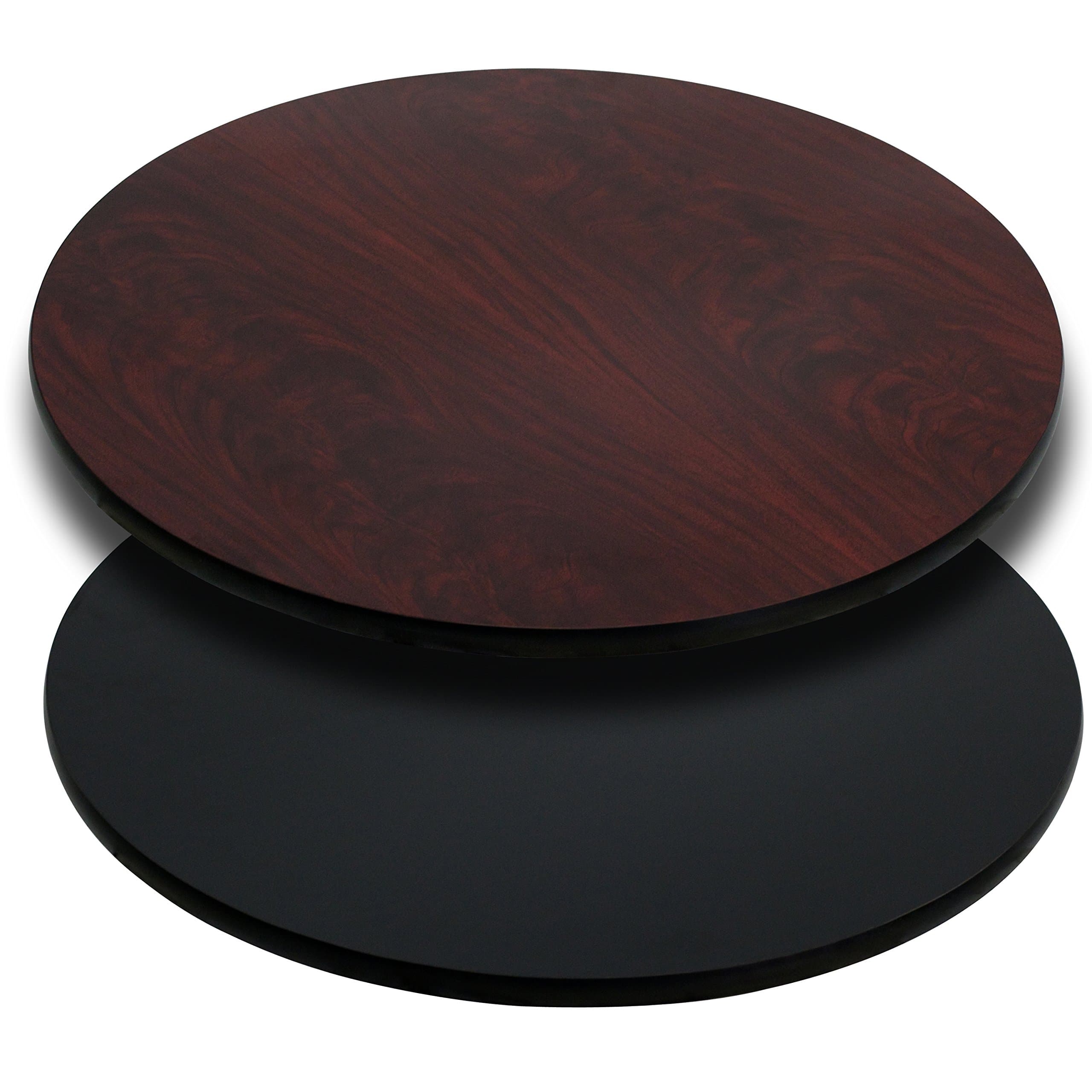 42" Round Black/Mahogany Reversible Laminate Table Top