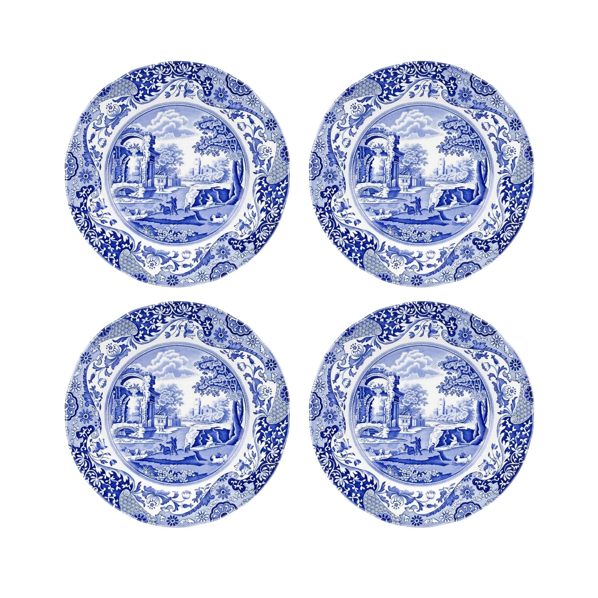 Blue Italian Dinner Plate, Set of 4