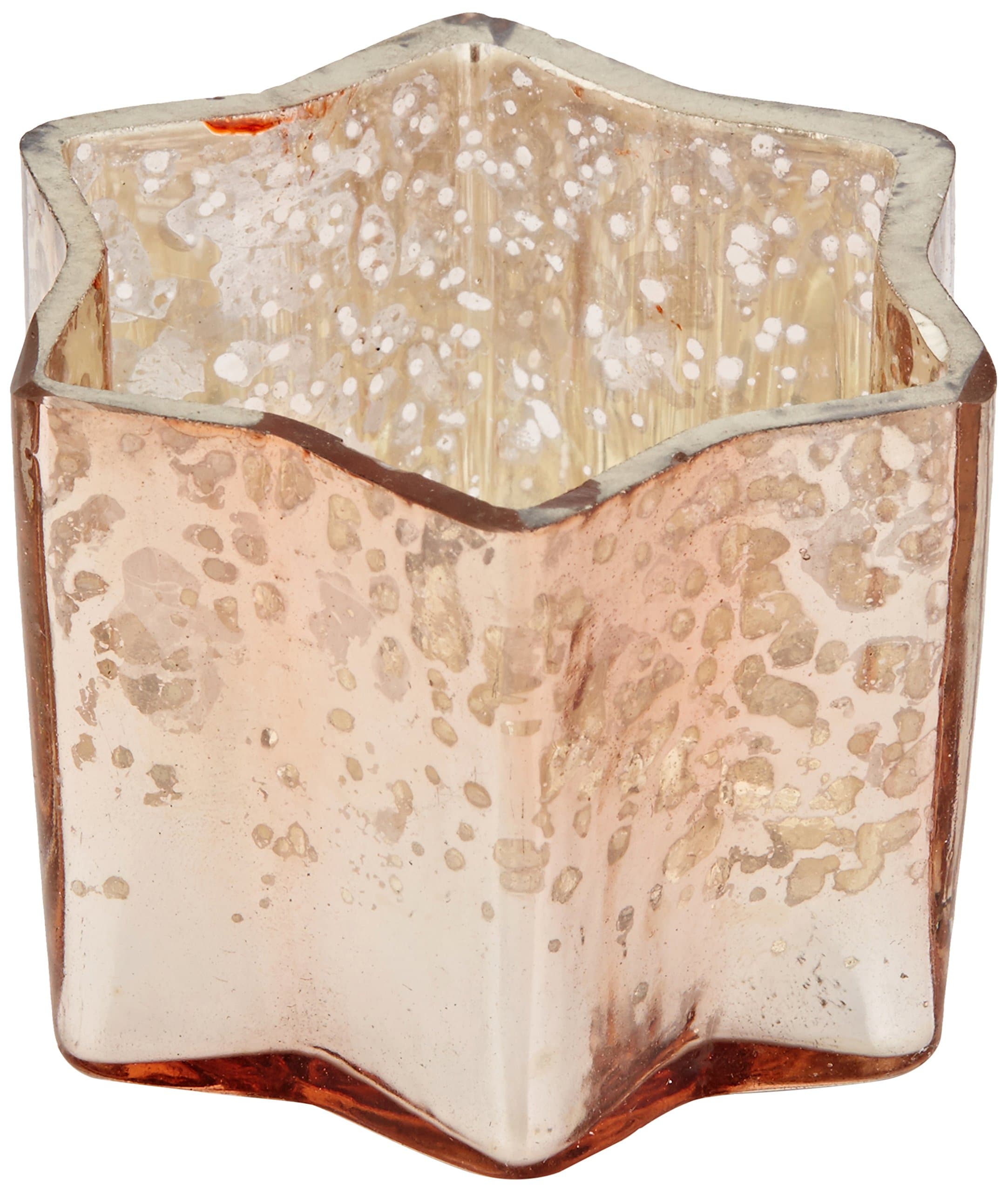 Insideretail Mercury Glass Star Tea Light Holders-with Distressed Copper Foil, 7cm x 7cm x 4.5cm, Set of 12