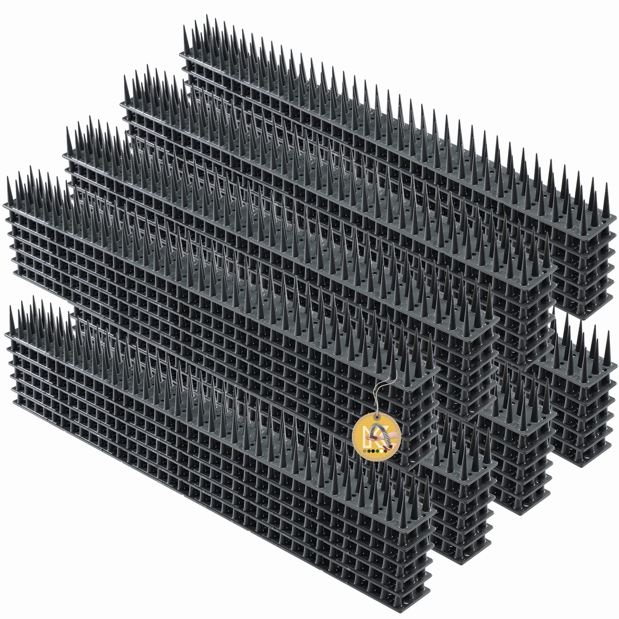 Plastic Bird Spikes, 51 x 4 x 3 cm, Wall Spikes, Fence Tops Spikes, Pigeon Repellent, Deterrent for Birds, Cats, Anti Climb Spikes, Squirrel Repellent (48, Anthracite)