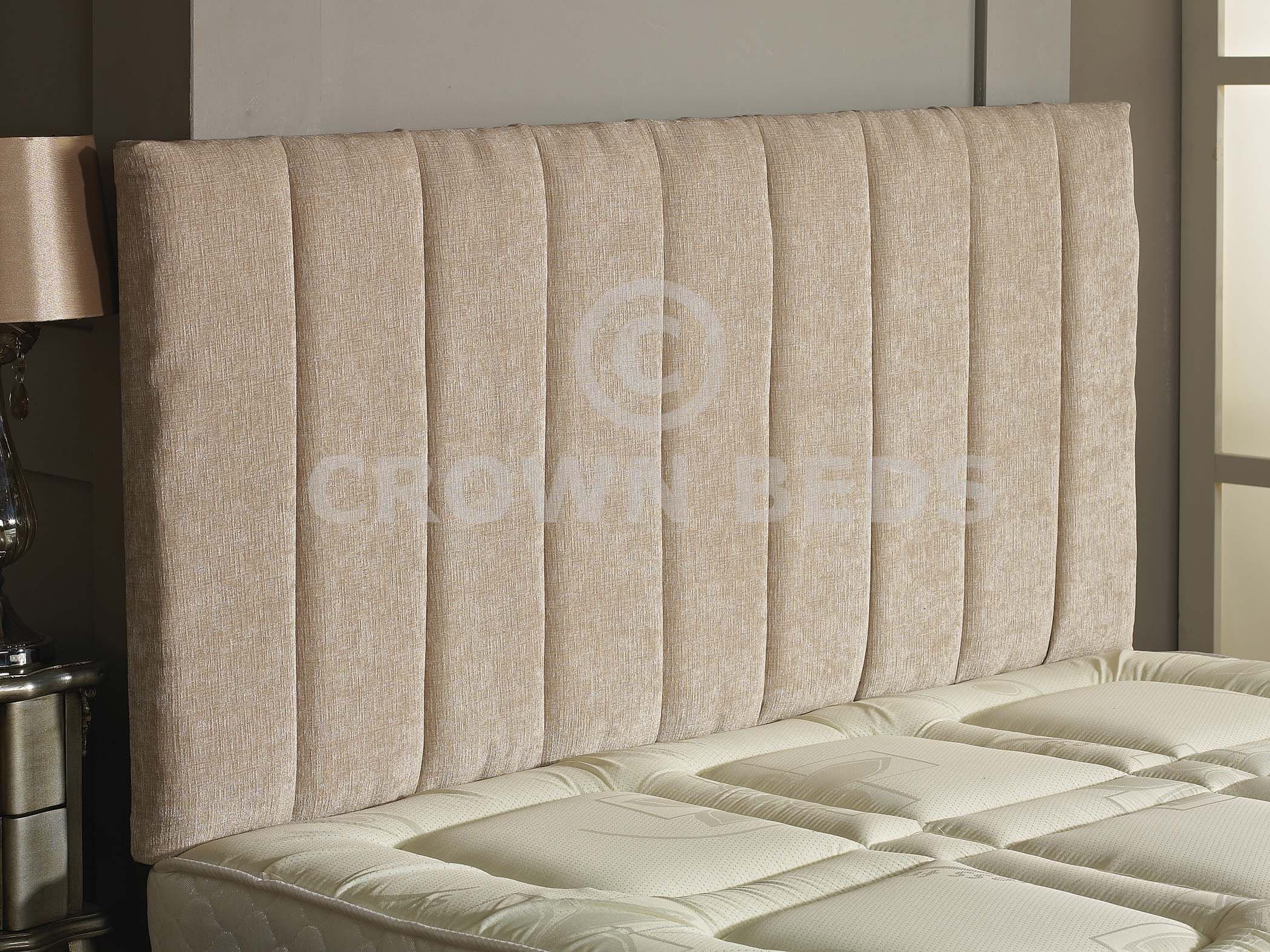 CROWNBEDSUK APOLLO CHENILLE HEADBOARD 2ft6,3ft,4ft,4ft6,5ft,6ft Stone, 4ft6 (Double)