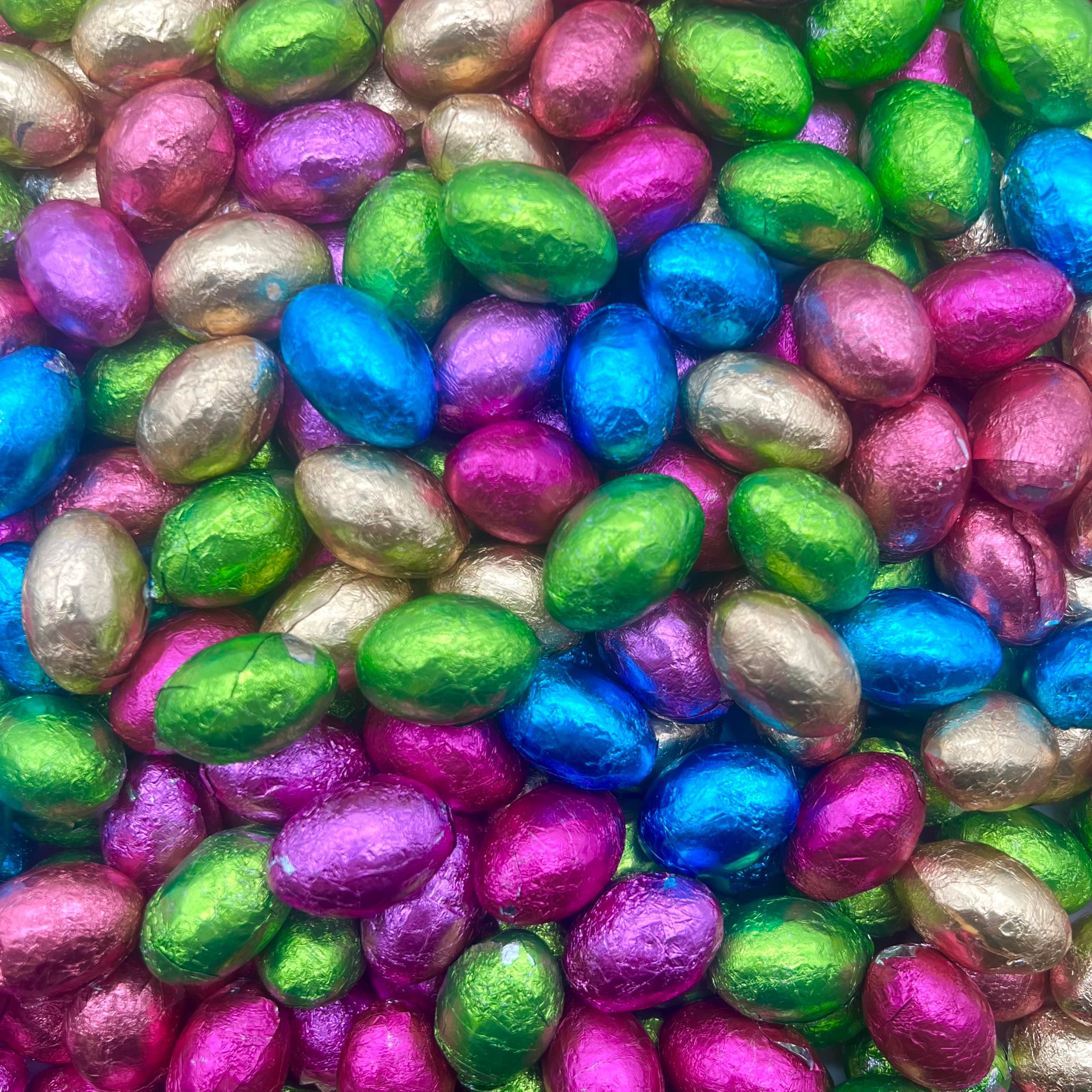 Solid Milk Chocolate Foil Easter Eggs x 500g (Approx 100 Eggs) - Easter Egg Hunts & Gifts
