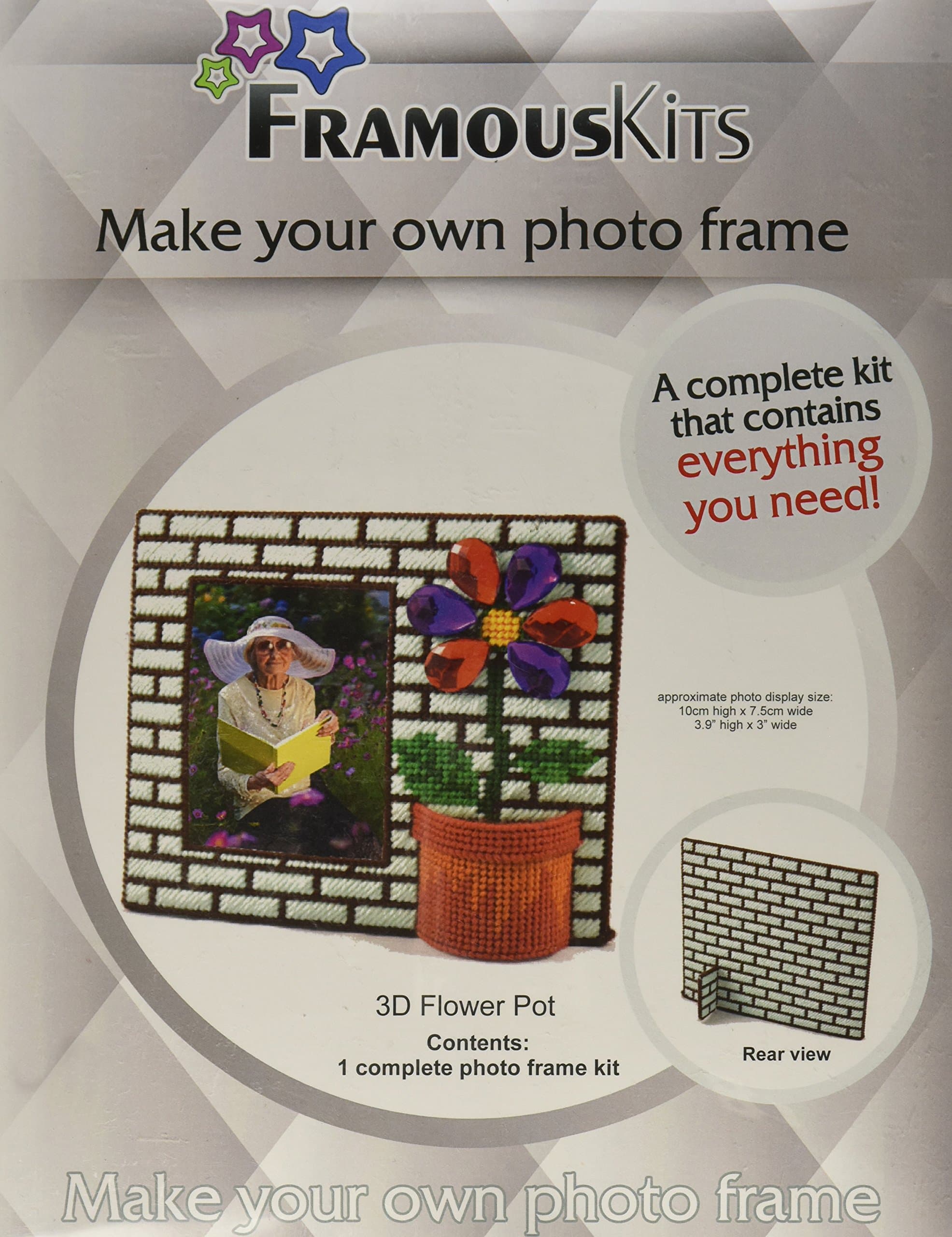Framous Kits 3D Flower Pot Framous Plastic Canvas Kit, 5.9 by 7-Inch
