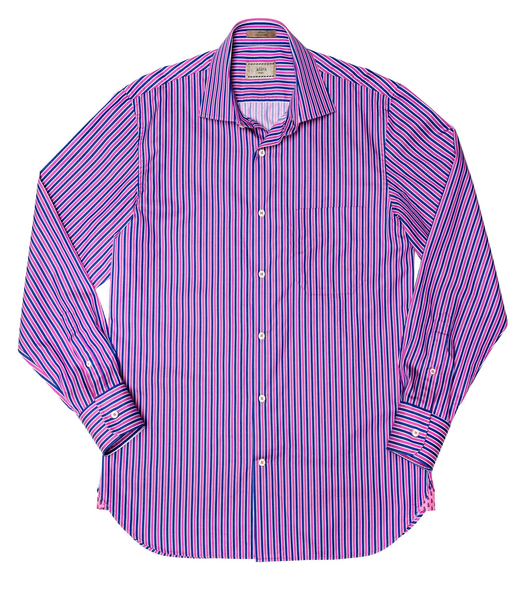 Men's Satin Stripe Shirt S Red