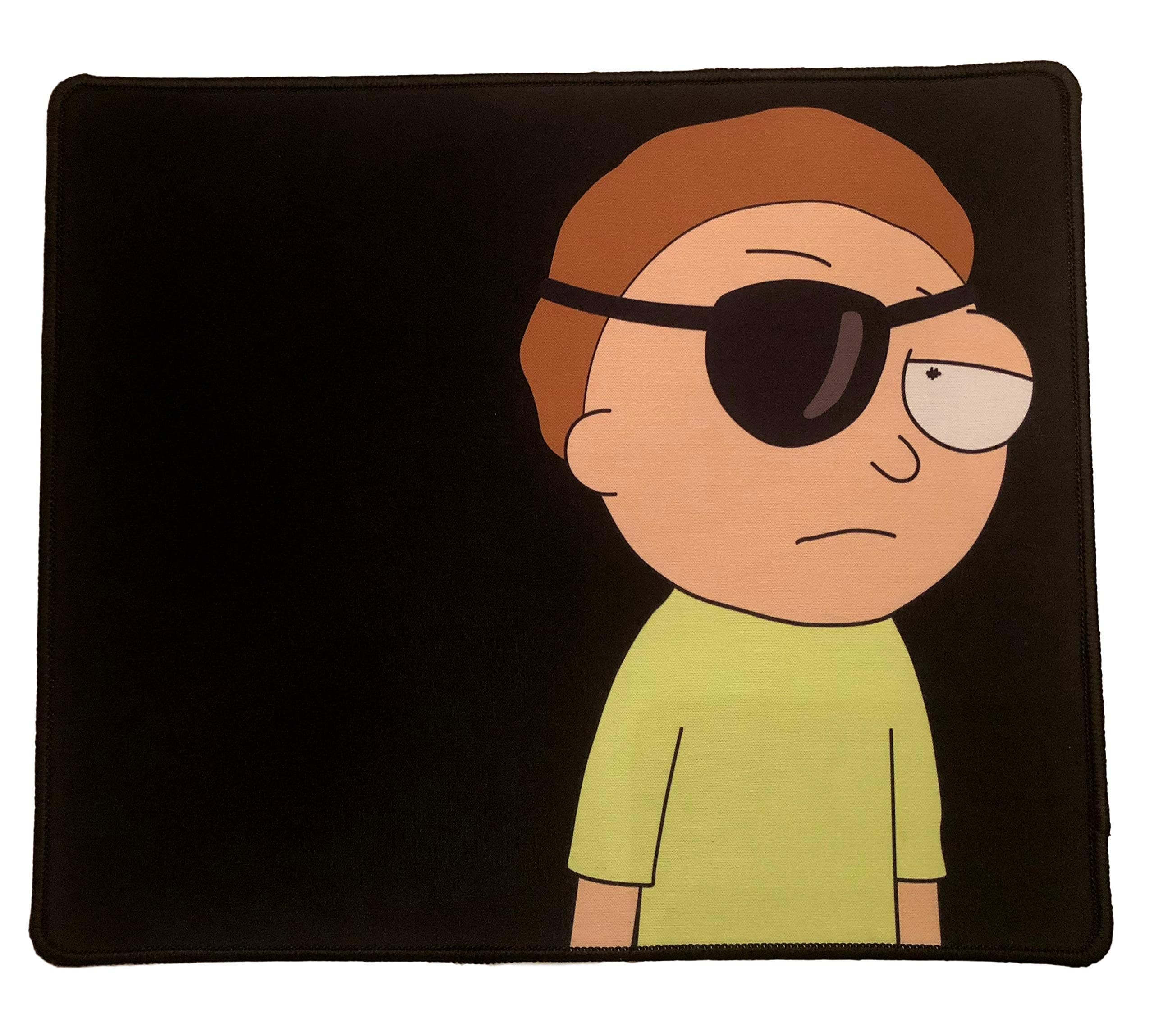 Rick and Morty Standard Size Custom Professional Gaming Mouse Pad - Anti Slip Rubber Base - Stitched Edges - Large Desk Mat - 13" x 11" x 0.16" (Standard, Morty)