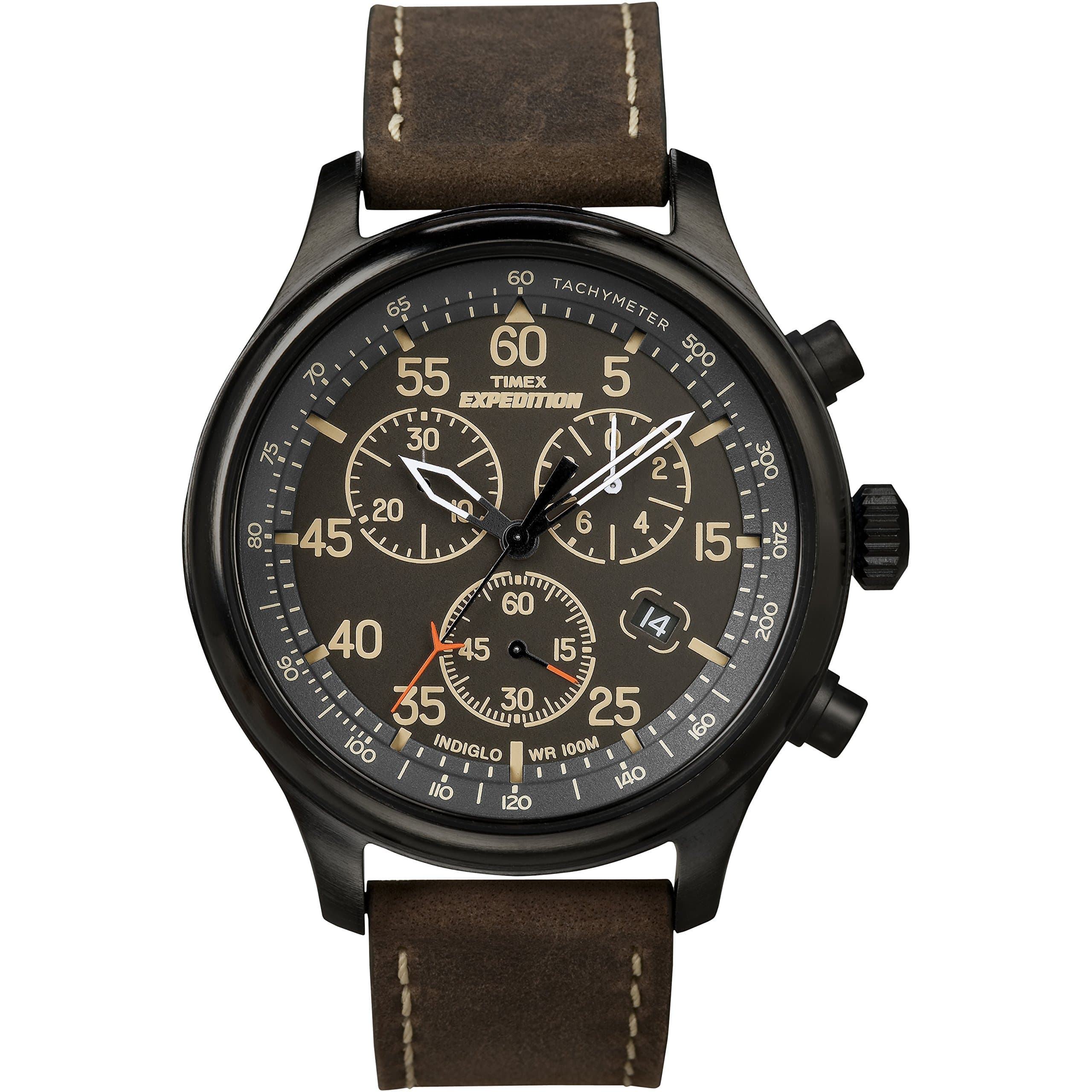 TIMEX Chronograph Men's Watch (Blue Dial, Brown Colored Strap)
