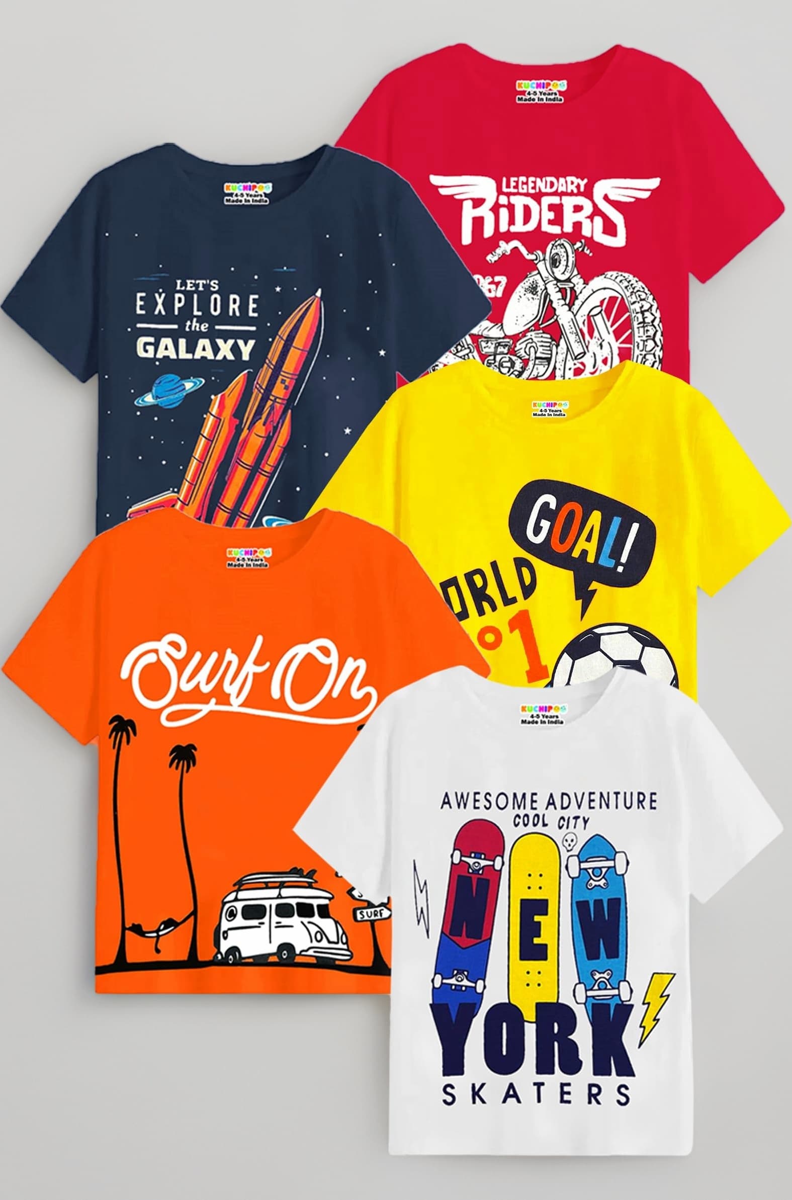 Boys Regular Fit Cotton T-Shirts