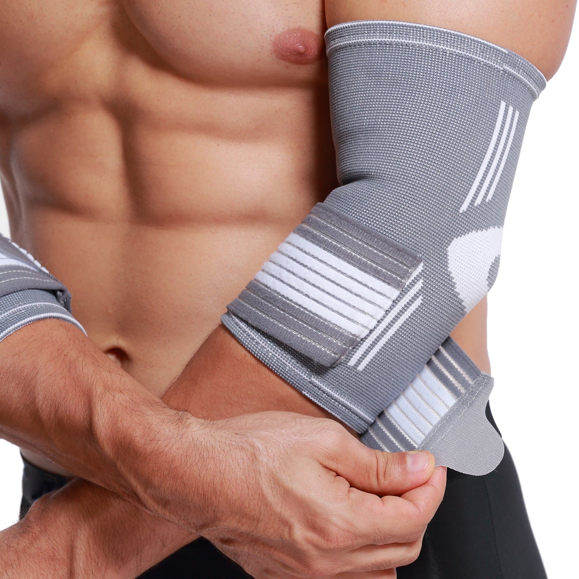 NeoTech Care Elbow Support Brace (Gray, Size M, 1 Pair)
