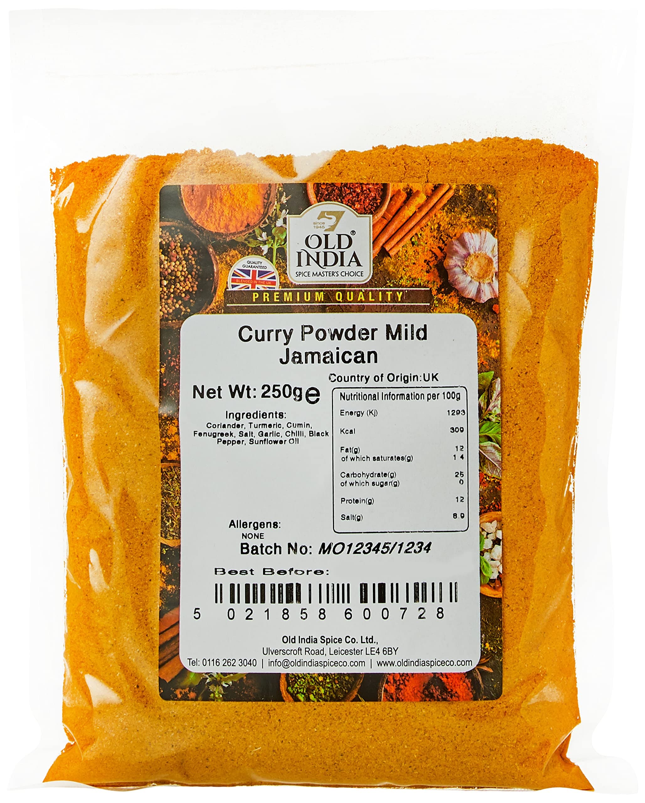 Old India Curry Powder Mild Jamaican 250g