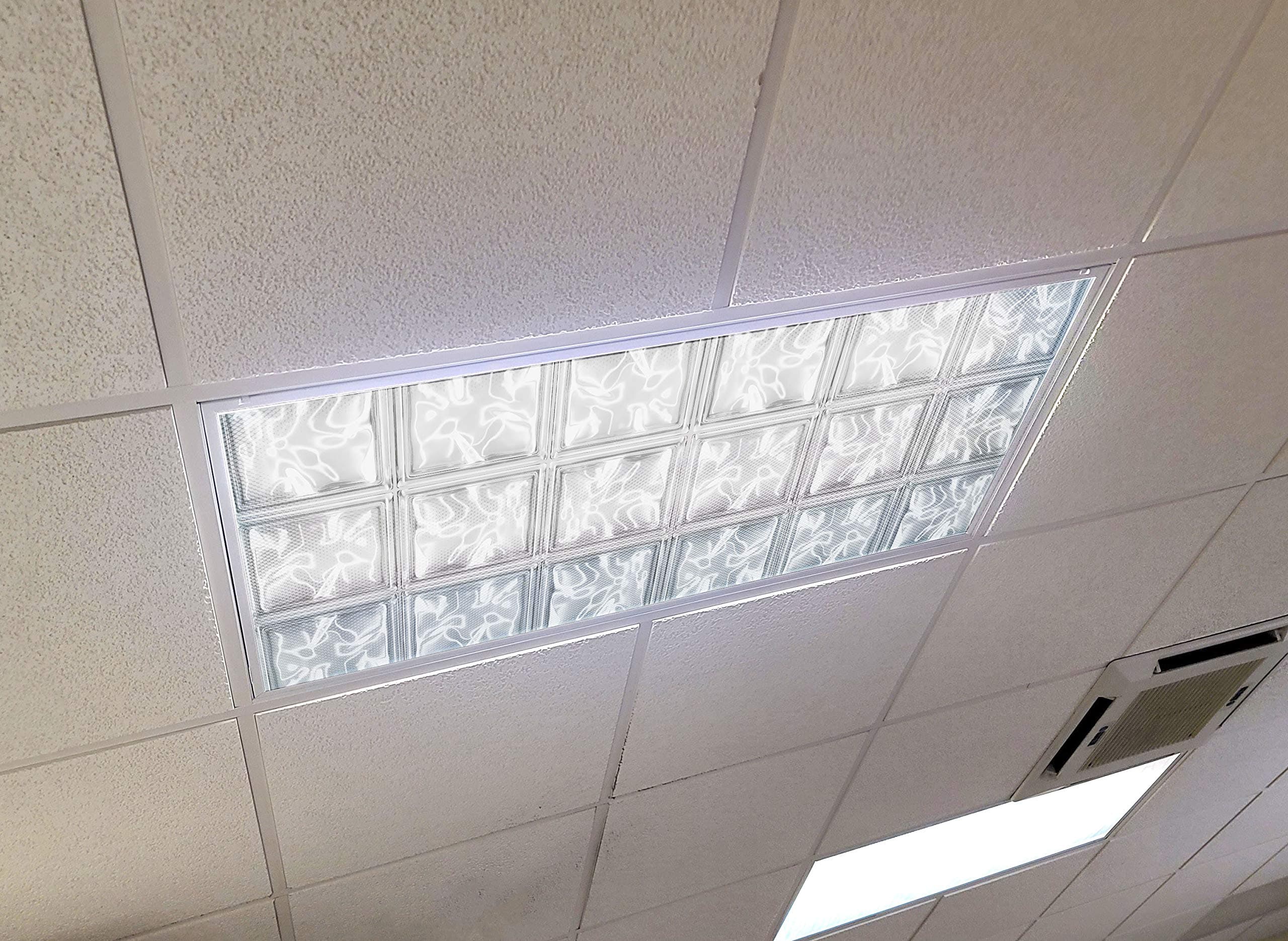 Glass Tiles - 2ft x 4ft Drop Ceiling Fluorescent Decorative Ceiling Light Cover Skylight Film