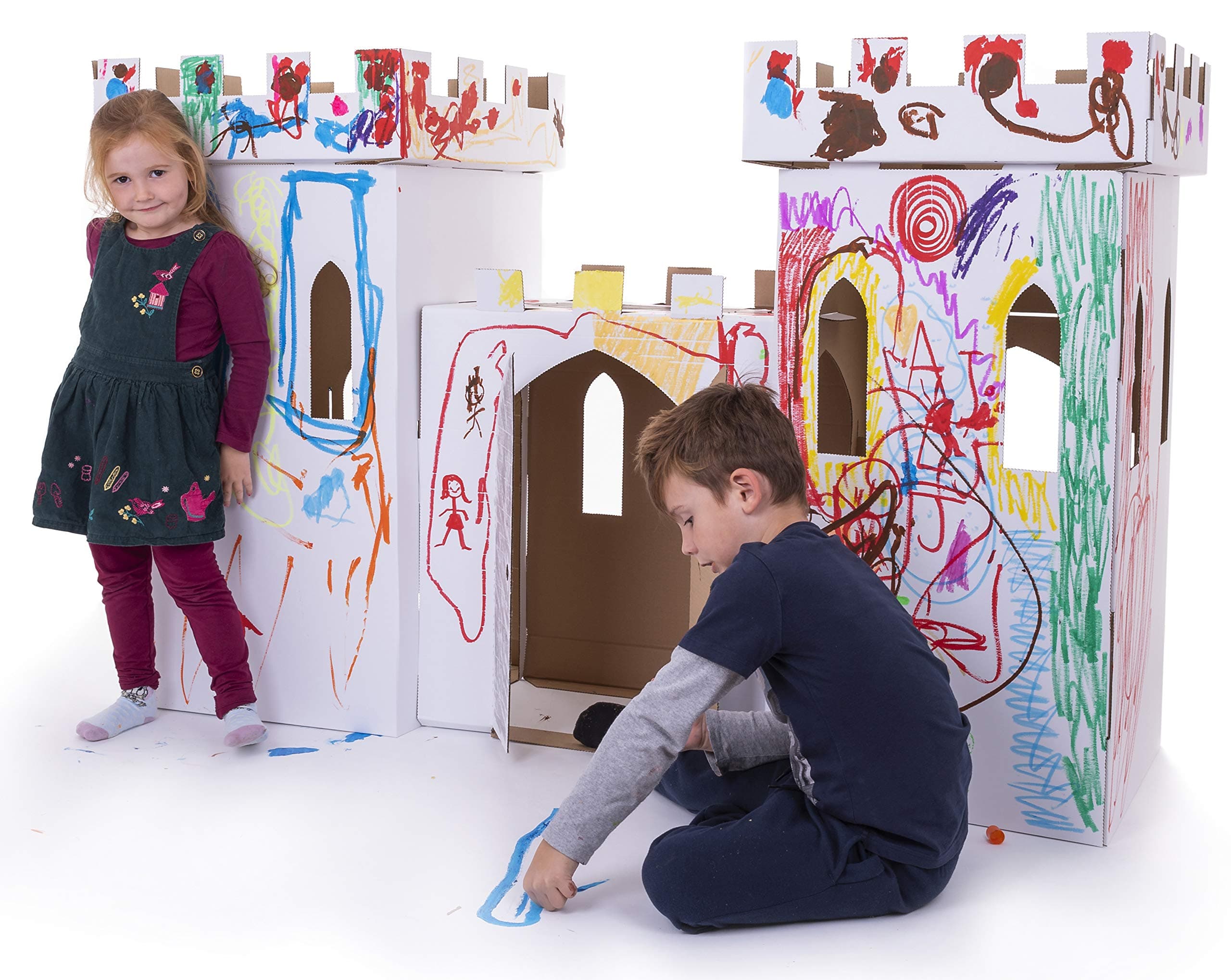 Kid-Eco Cardboard Castle Playhouse Kit - White