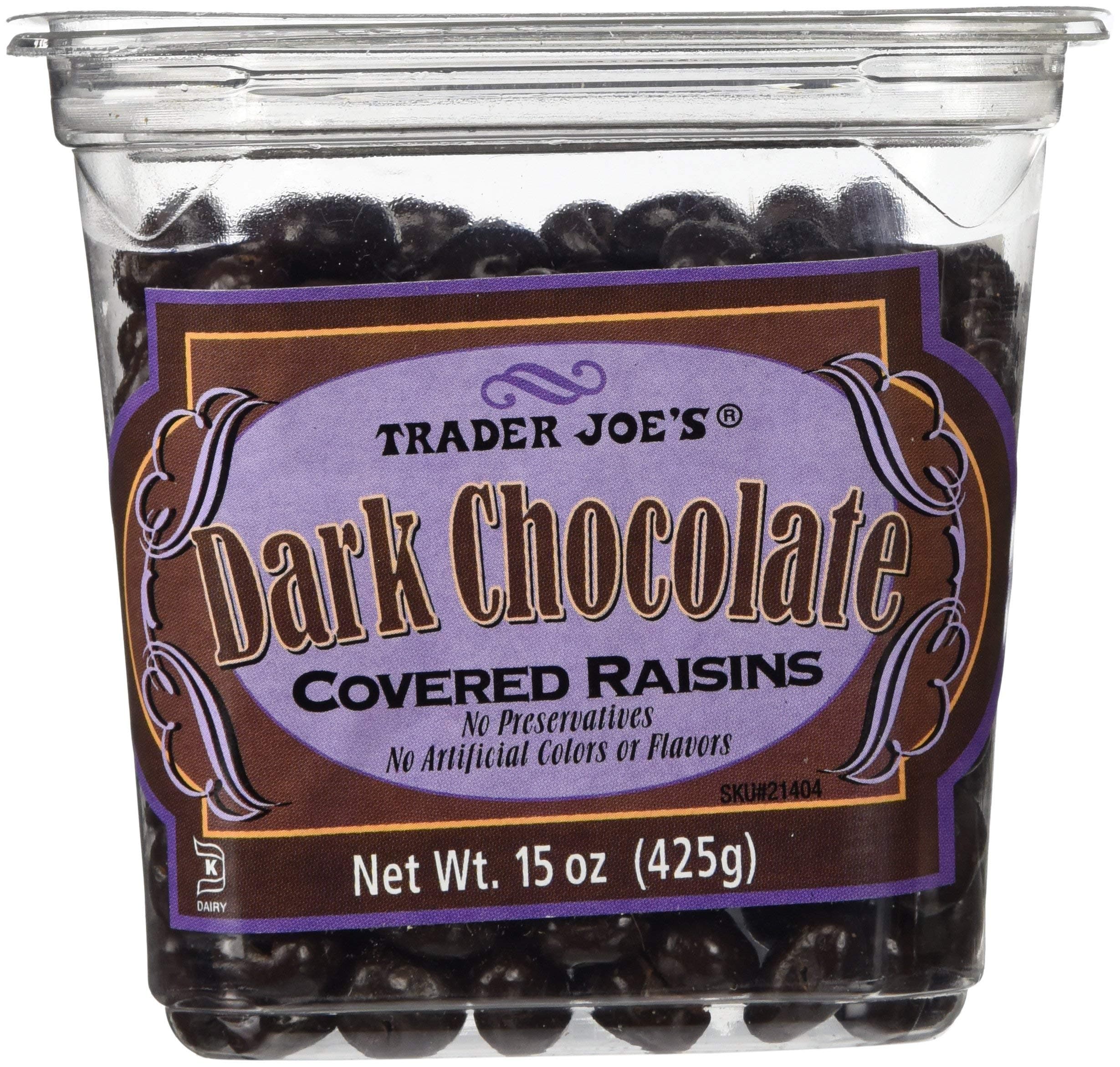 Trader Joe's Dark Chocolate Covered Raisins, 2 Pack