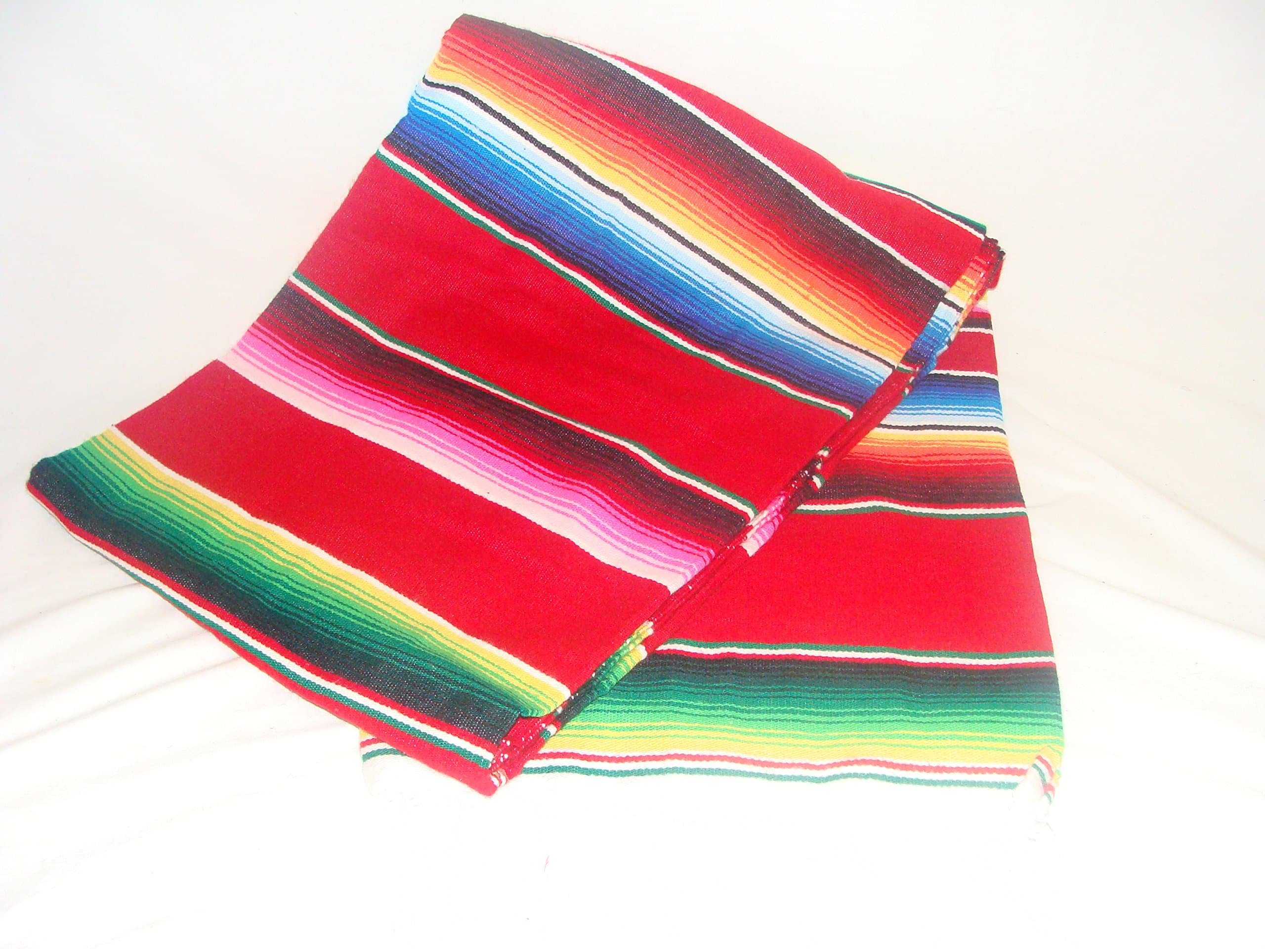 Sarape Mexican Serape Saltillo Blanket (X-large, Red) Heavy Authentic Throw 58" X 78"000203