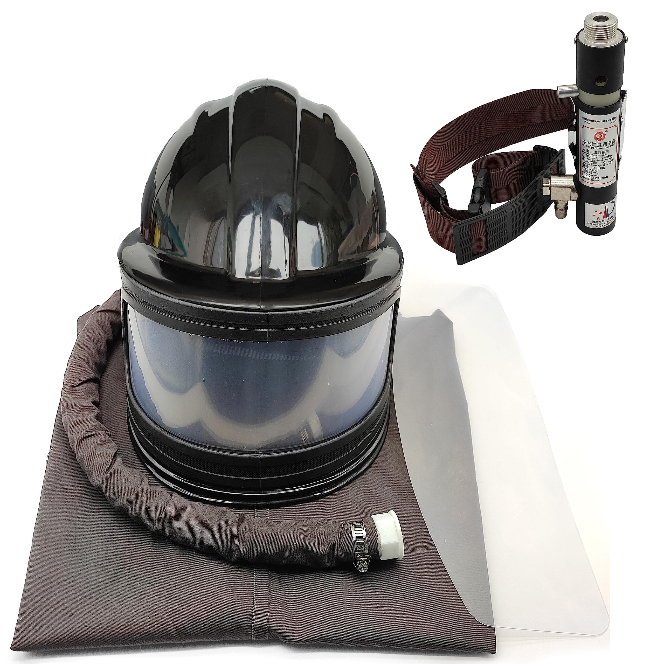 Sandblaster Helmet Safe Air Feed Sand Blast Helmet Shoulder Protective Sand B...