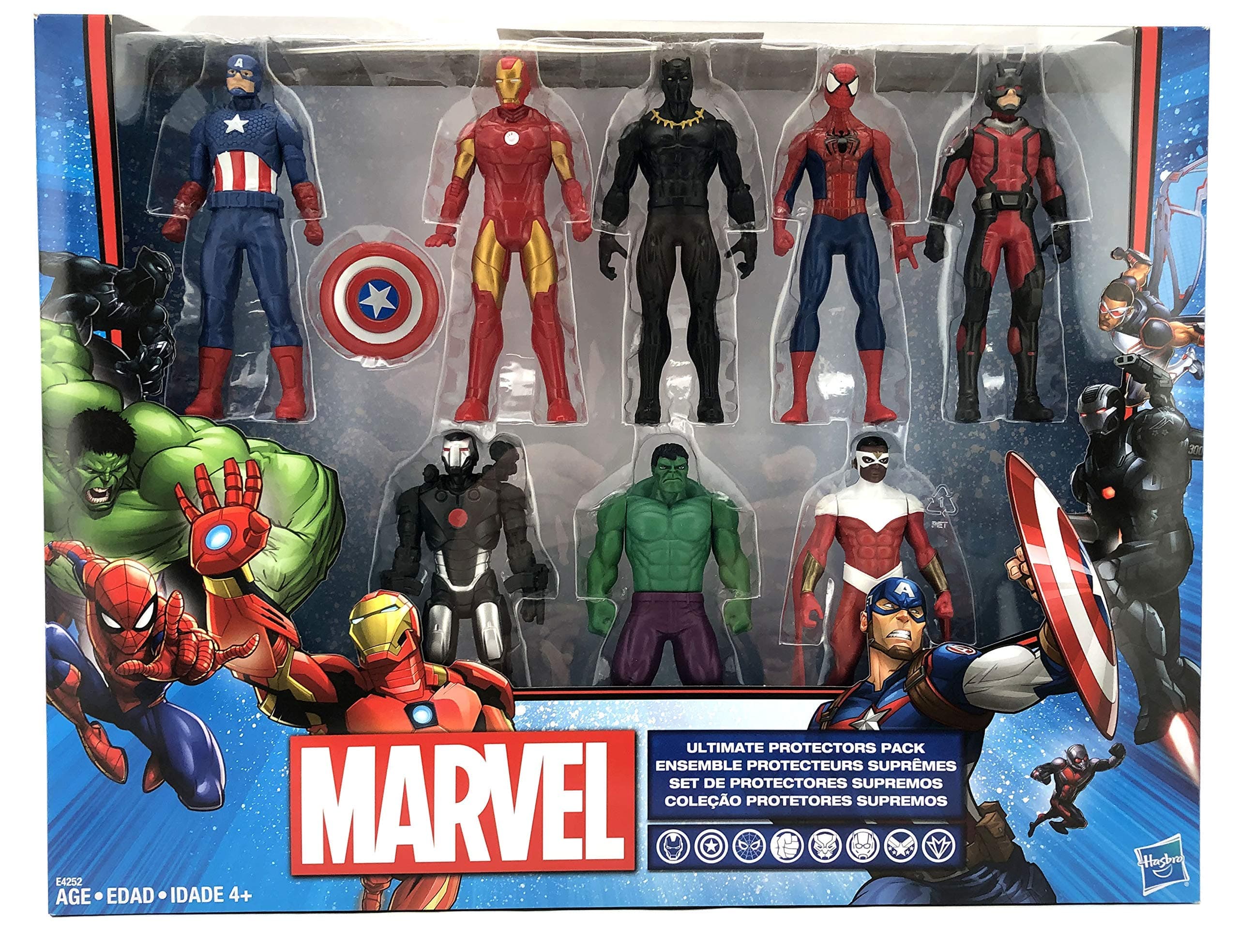 Hasbro Marvel Avengers Action Figures - Iron Man, Hulk, Black Panther, Captain America, Spider Man, Ant Man, War Machine & Falcon (8 Action Figures)