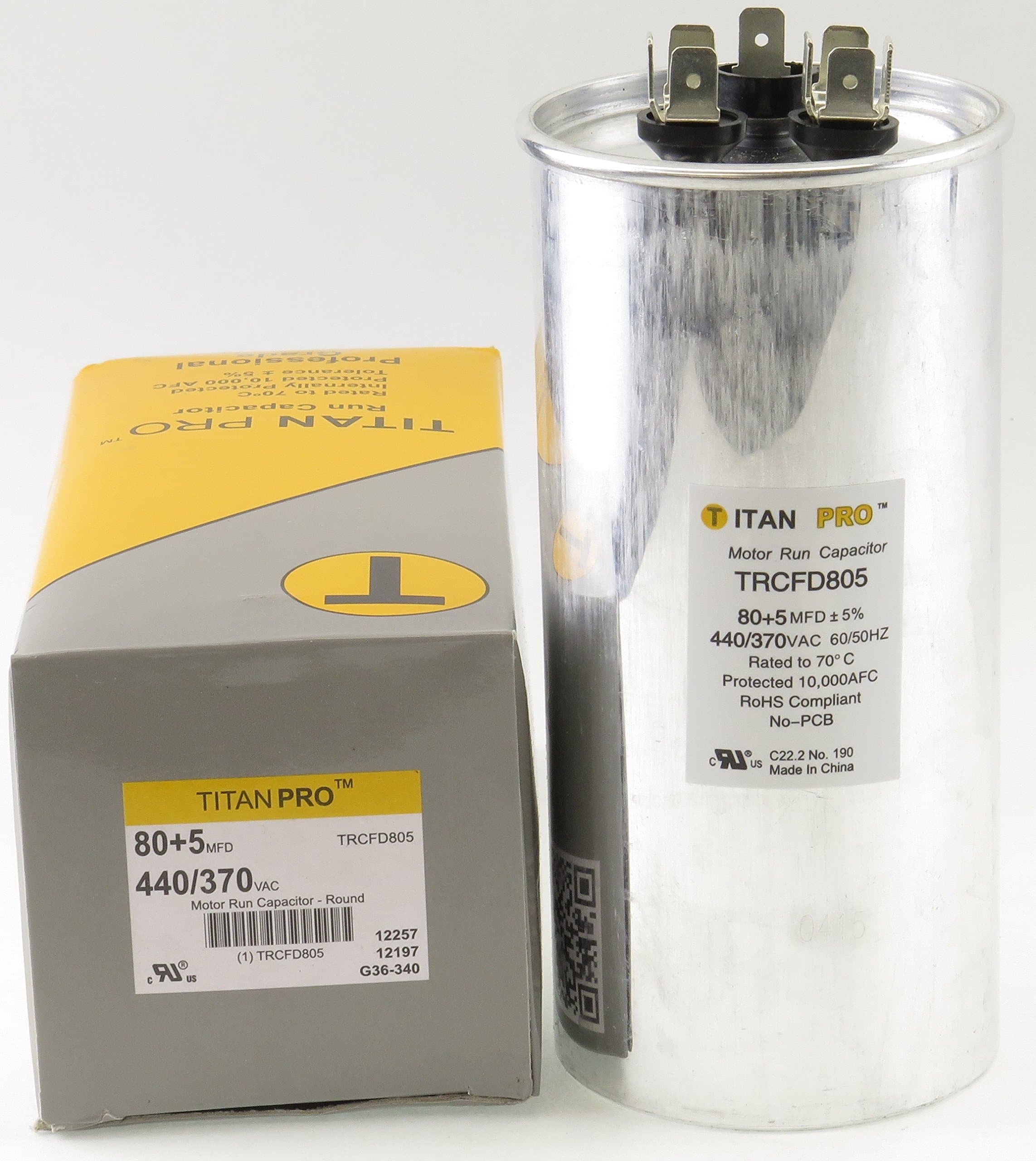 Motor Dual Run Cap, 80/5 MFD, 370-440V