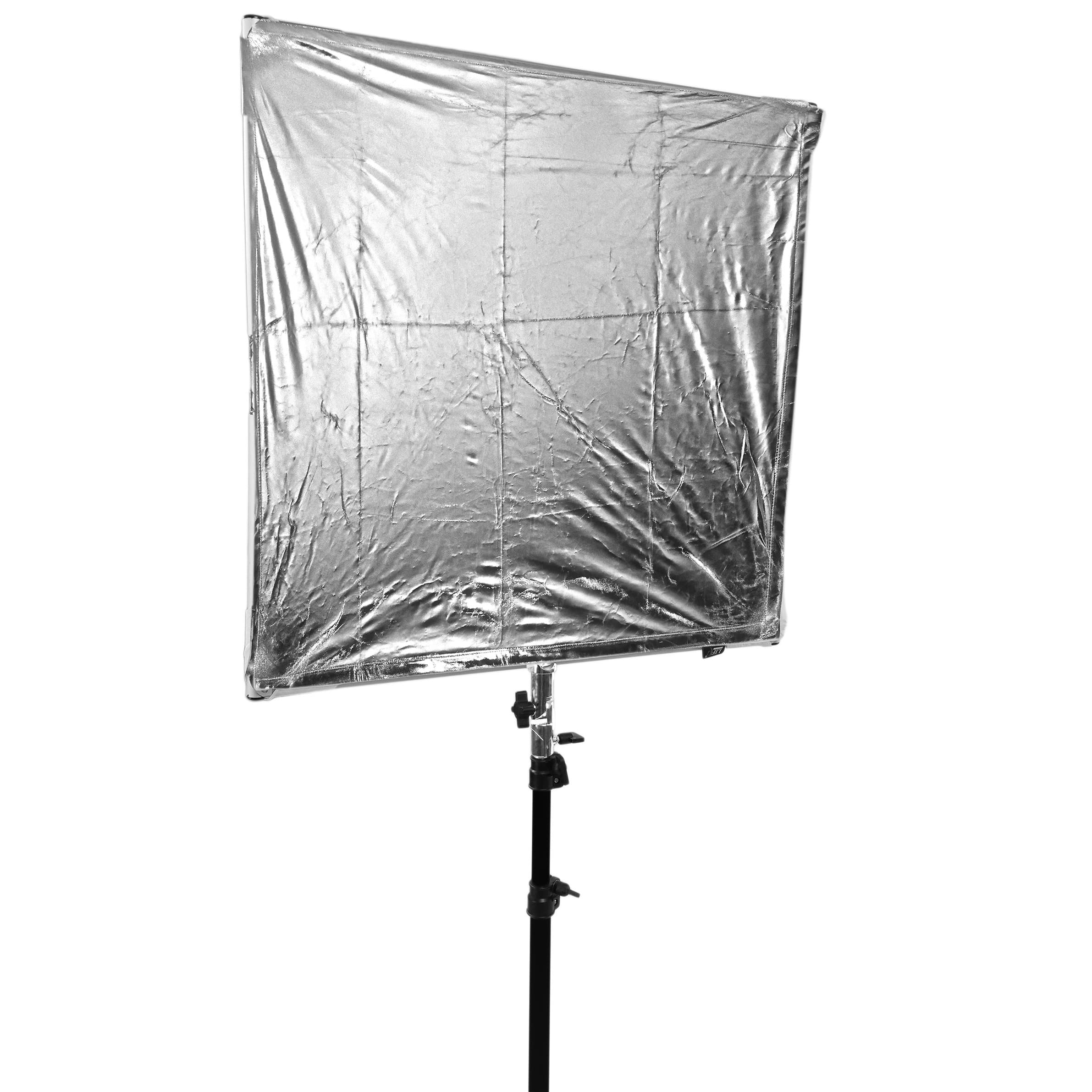 2in1 Reflectorpanel sunbouncer diffusor Light reducer reflector silver with aluframe - spigot for portrait shooting product photografy