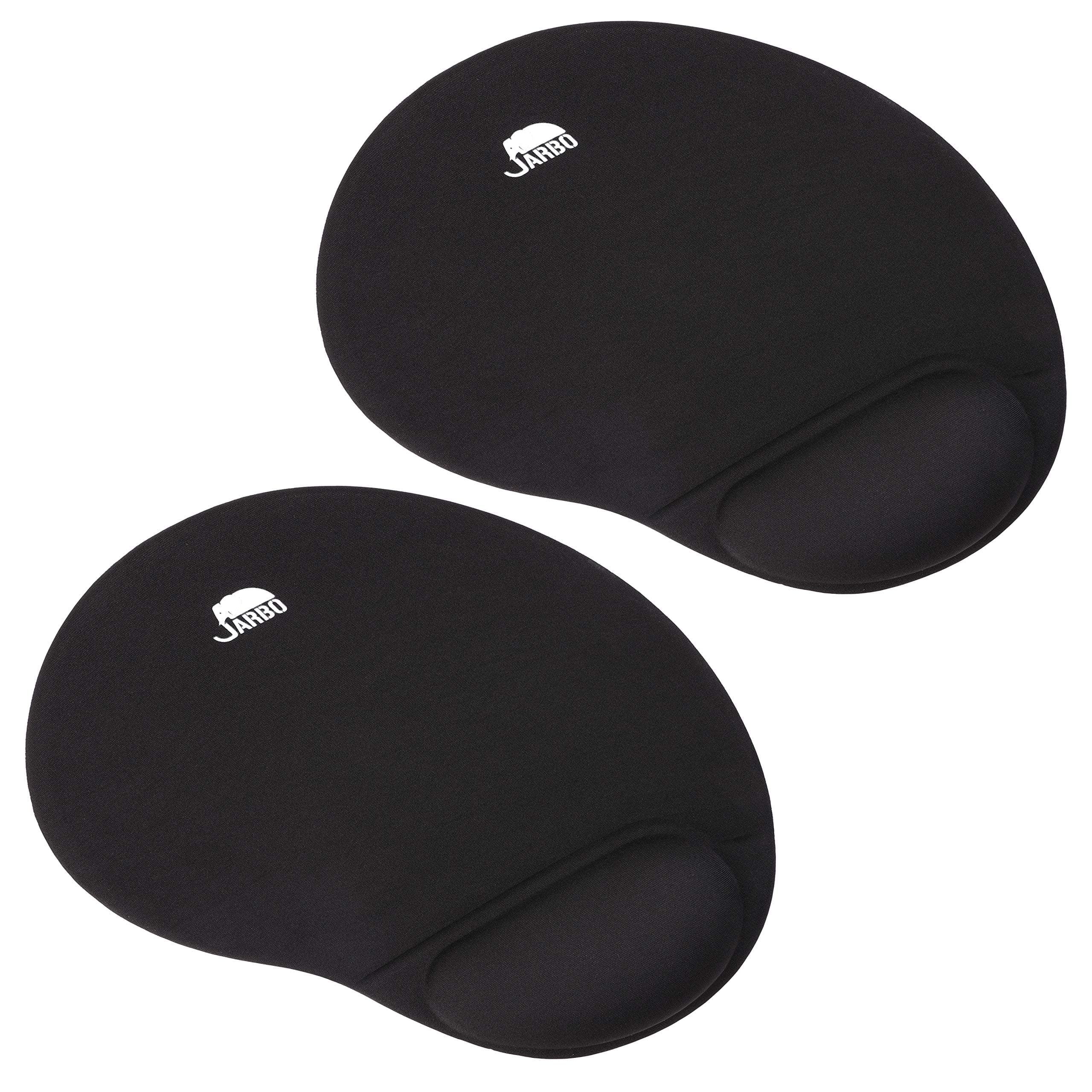 JARBO Ergonomic Mouse Pad with Wrist Support -2 Packs Black Gel Wrist Support Mouse Pad for Computer, Home, Office & Travel - Non-Slip PU Base(8.9" x 9.8" x 0.98")