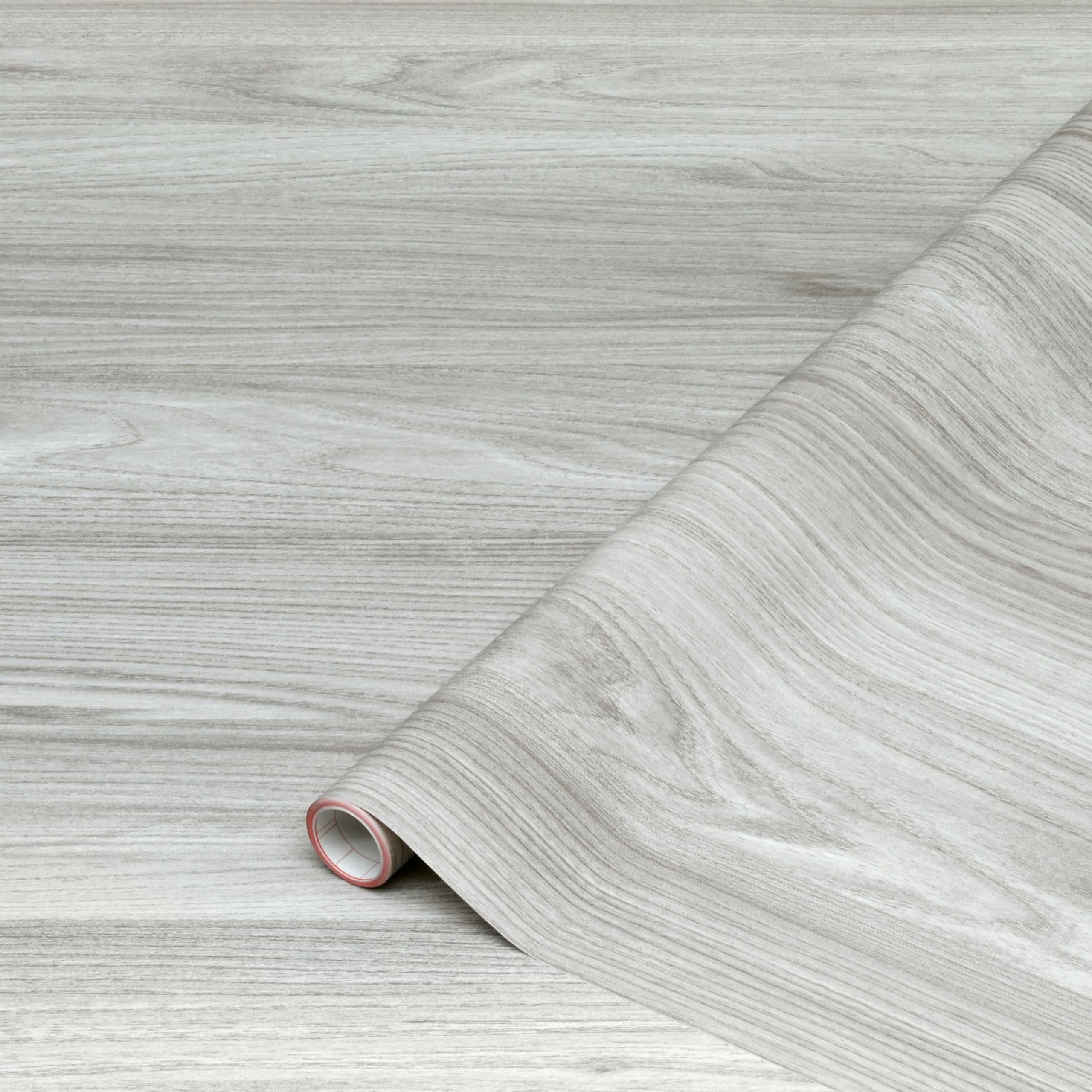 vinyl wrap Sangallo light gray wood effect 45 cm x 2 m - sticky back plastic roll for furniture, kitchen & cupboards - contact paper sticker self adhesive film
