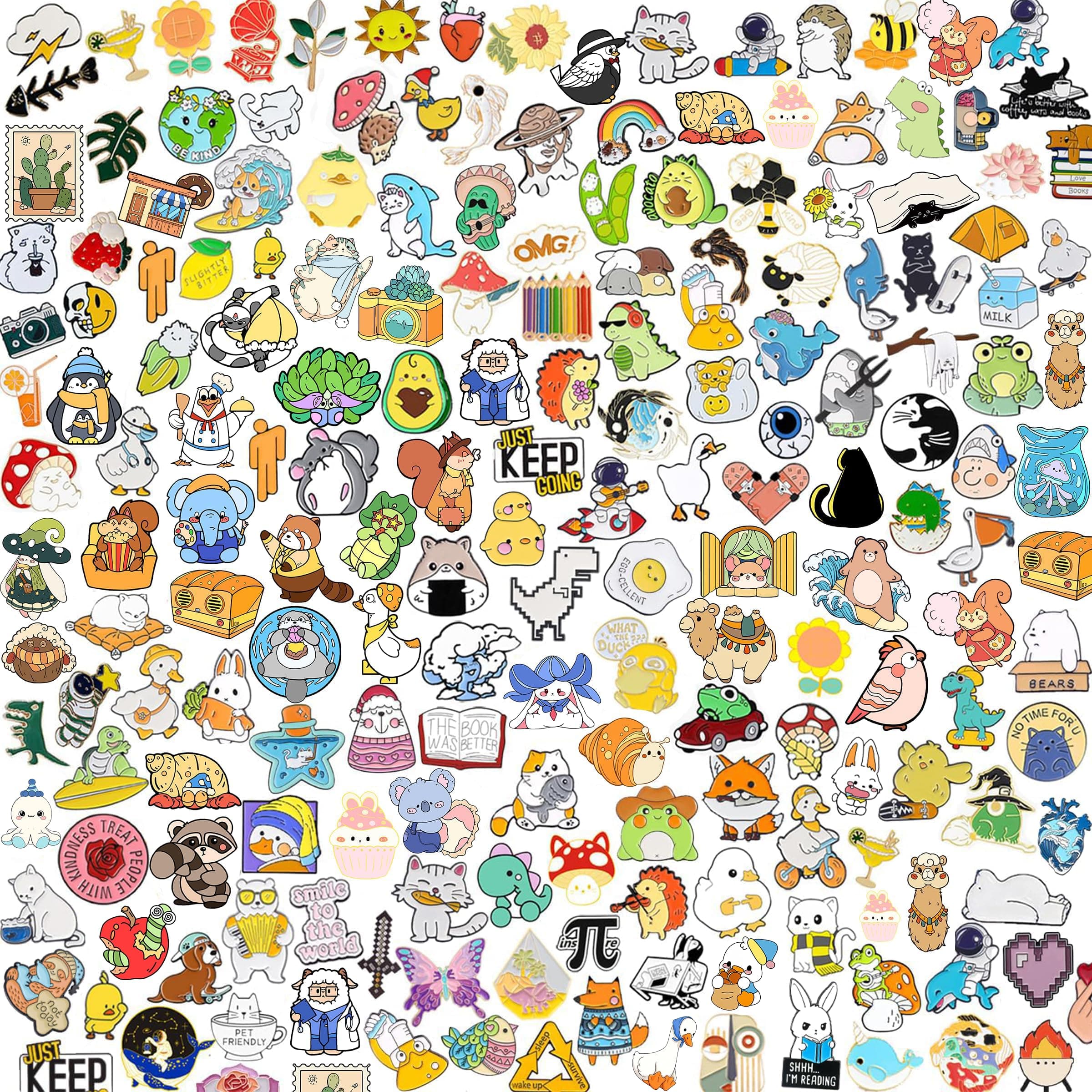 20/30/50/80 Mixed Enamel Brooch Bulk Set,Lapel Badges, Cartoon Plant Enamel Pin Sets, Funny Button Pins Jewelry for Backpack Cloths Hats Jacket Decoration