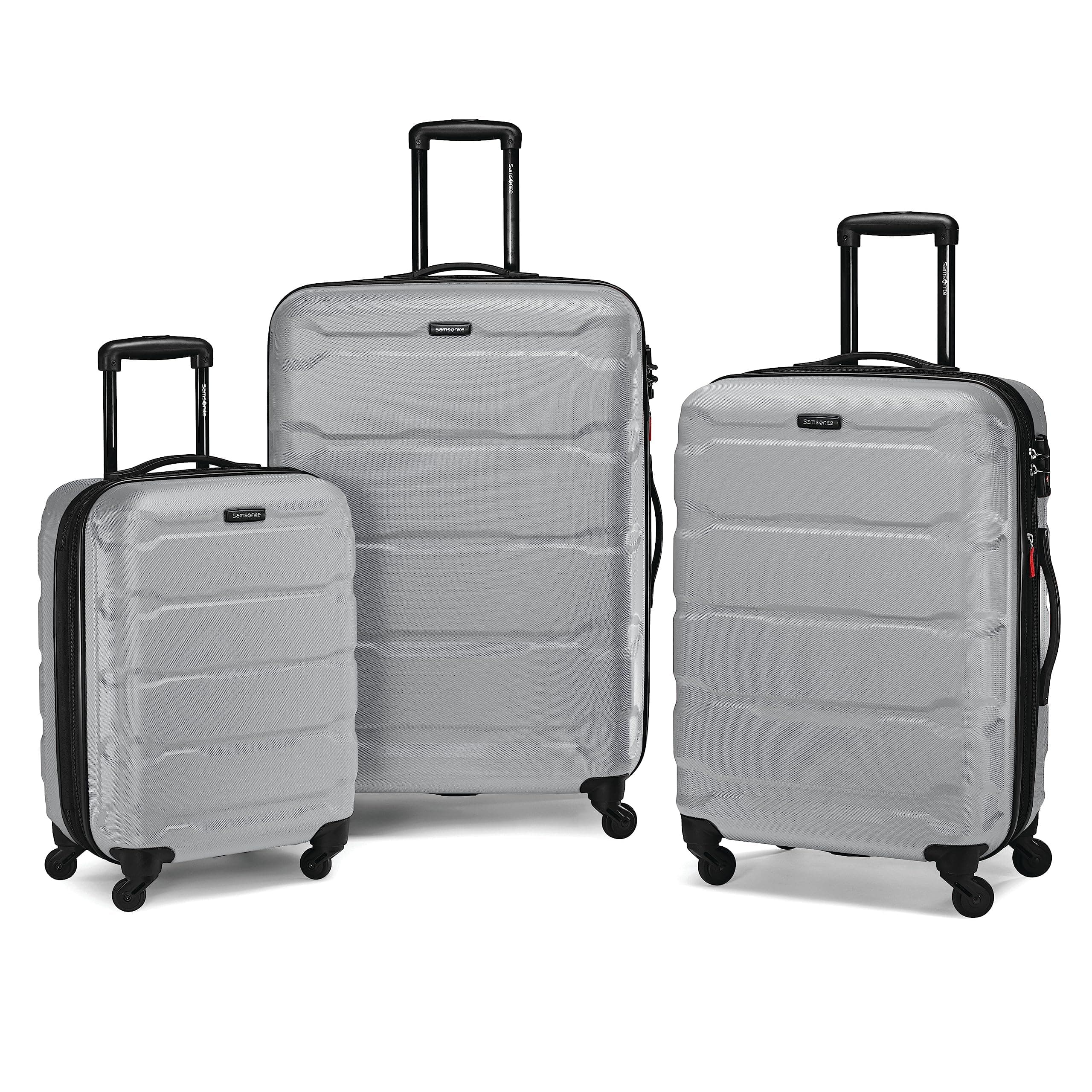 Omni PC Hardside Expandable Luggage with Spinner Wheels, Silver, 3-Piece Set (20/24/28)