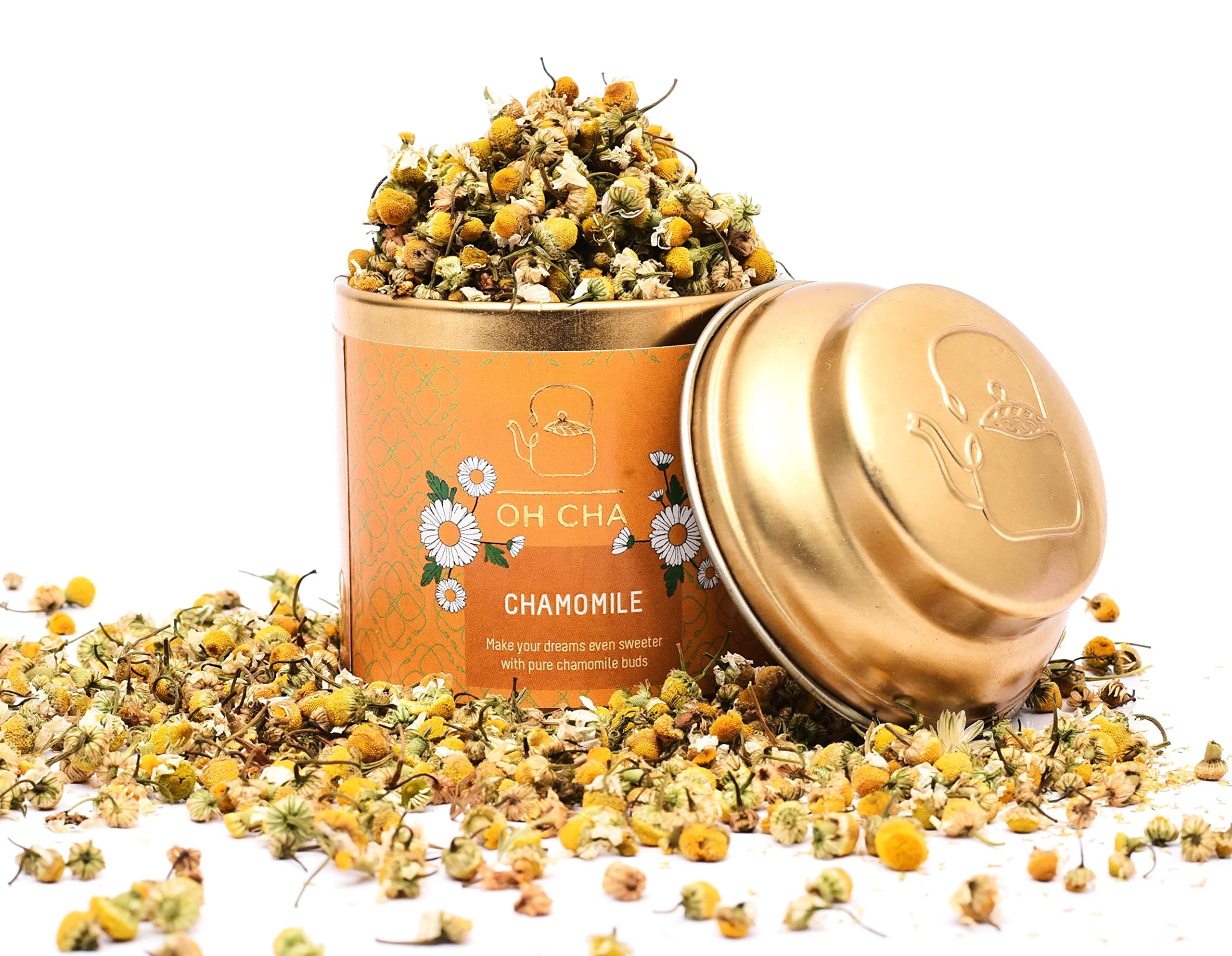 OH CHA - Chamomile Tea | Herbal Tea, 35gms | Chamomile Tea Loose Leaves | Caffeine Free, 100% Natural | Camomile tea for Sleep | Pure Chamomile Flower dried | Calming Sleep Tea