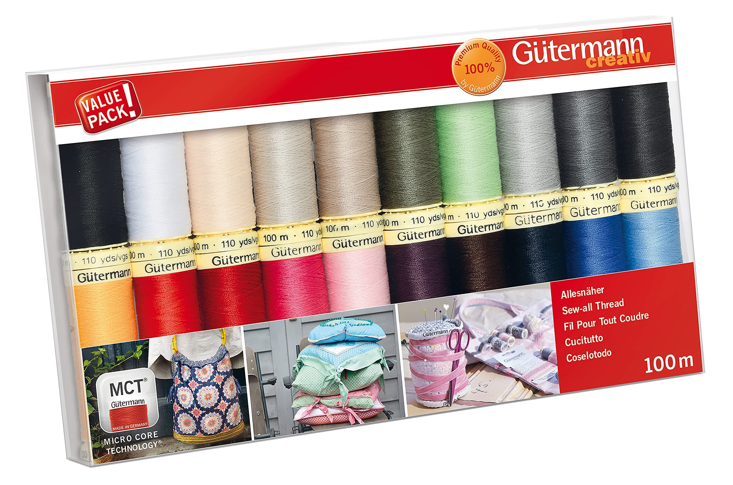 Gütermann Thread Set: Sew-All: 100m: Pack of 20, Assorted