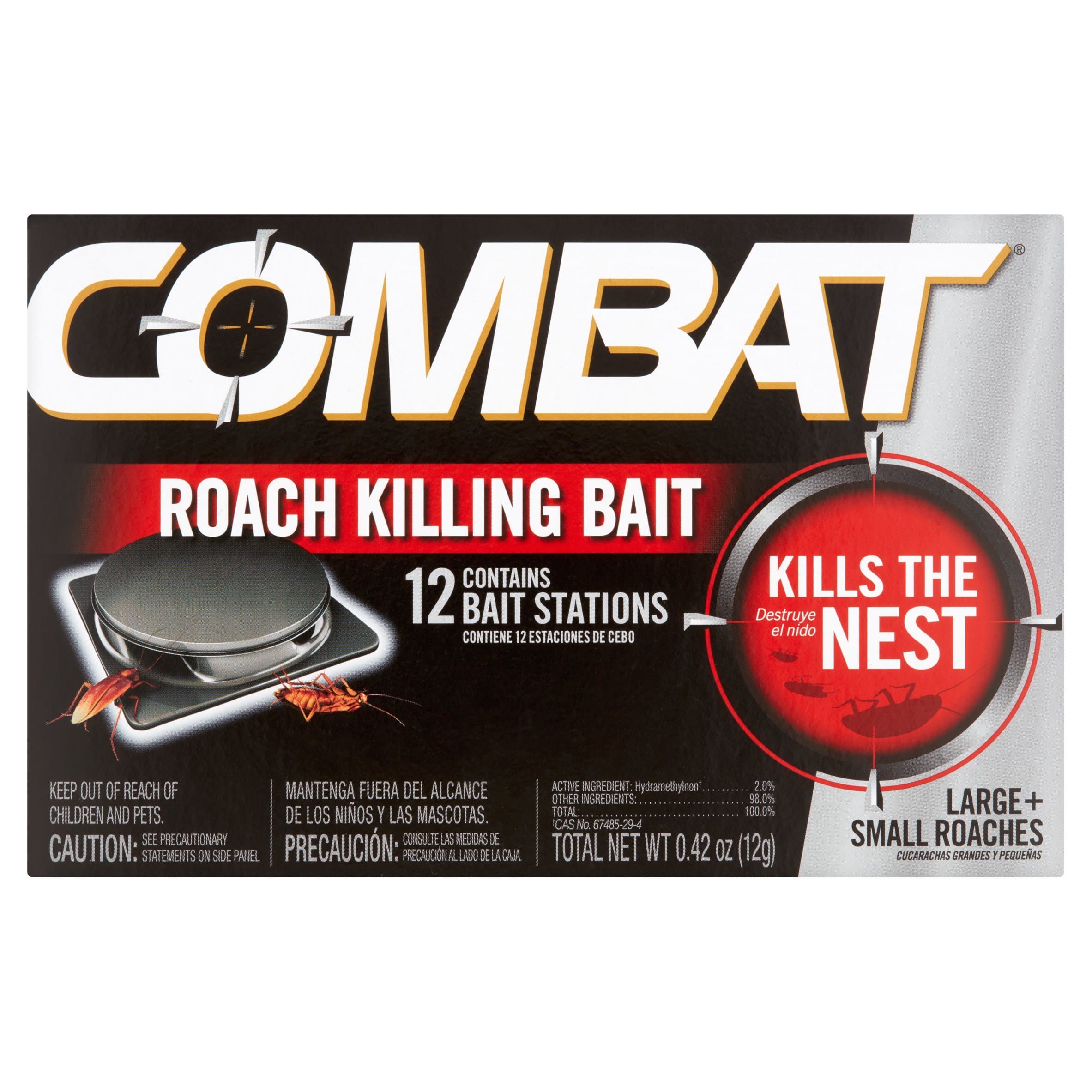 Large + Small Roaches Roach Killing Bait Stations, 12 Count, Pack of 1