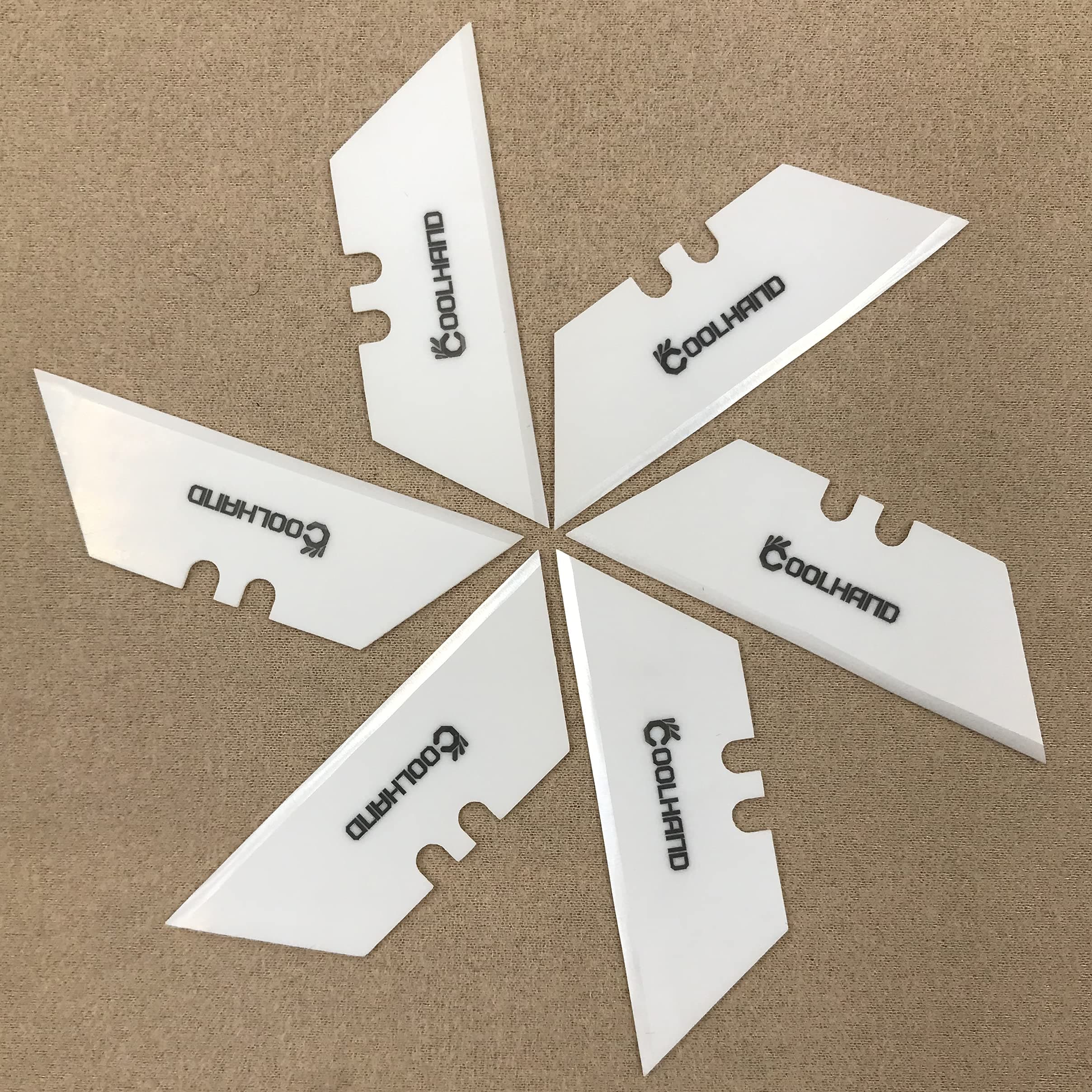 Cool Hand Zirconia Ceramic Utility Blade, Replacement Blades, Box Cutter, 6 Pcs per Pack