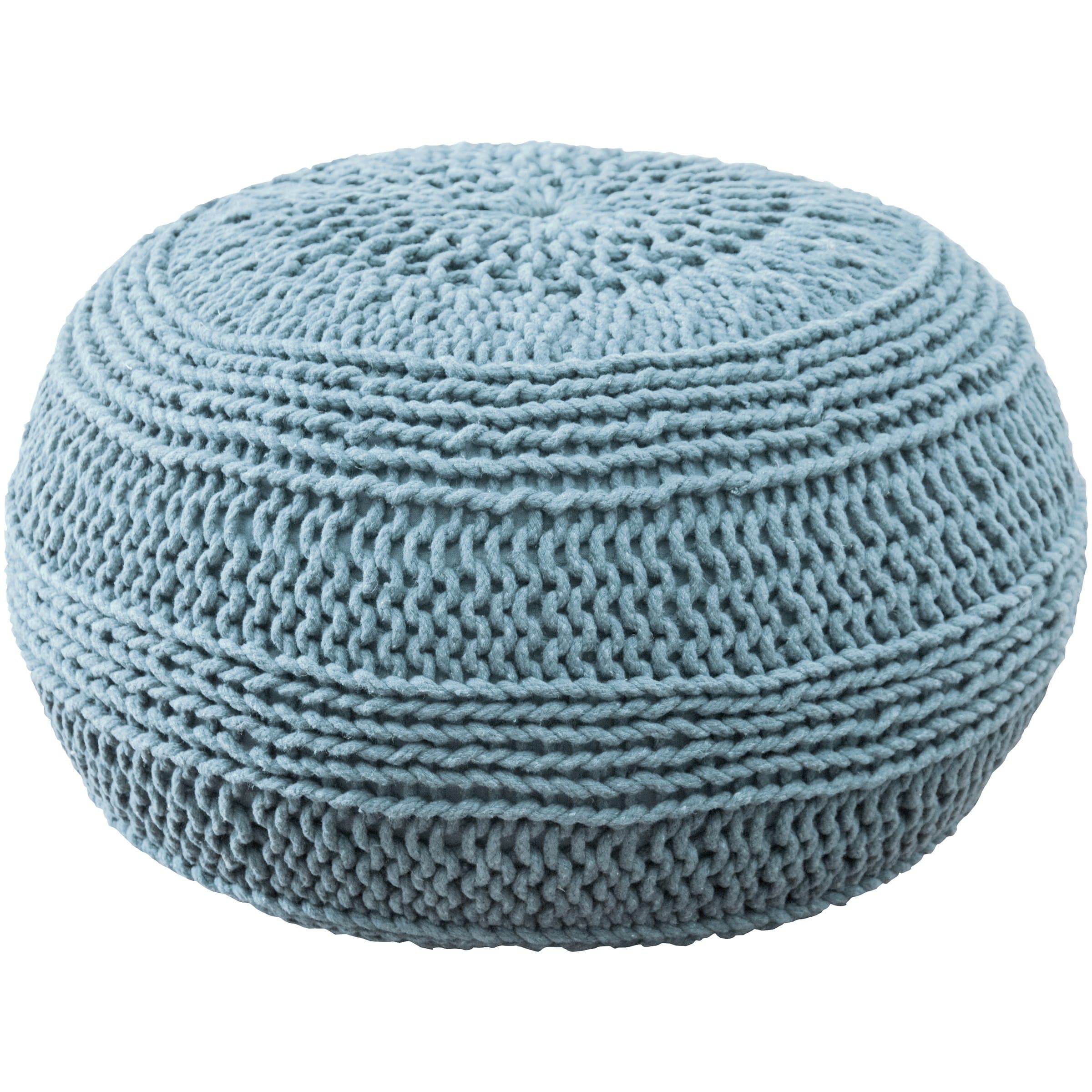 Rizzy Home | | 20"x20" Light Blue Cable Knit Decorative Pillow | Poly Fill