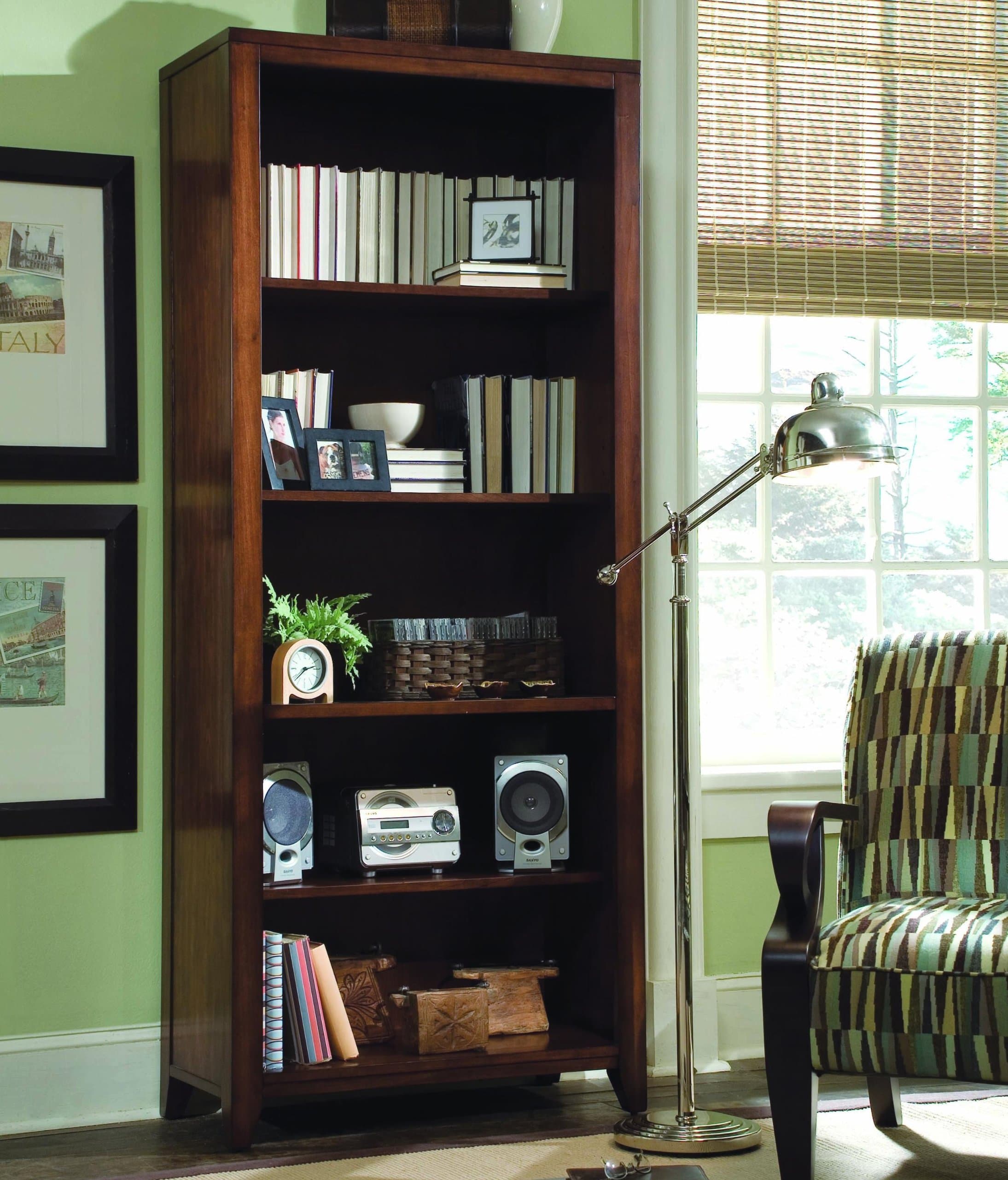 Hooker Furniture Danforth Tall Bookcase in Rich Medium Brown